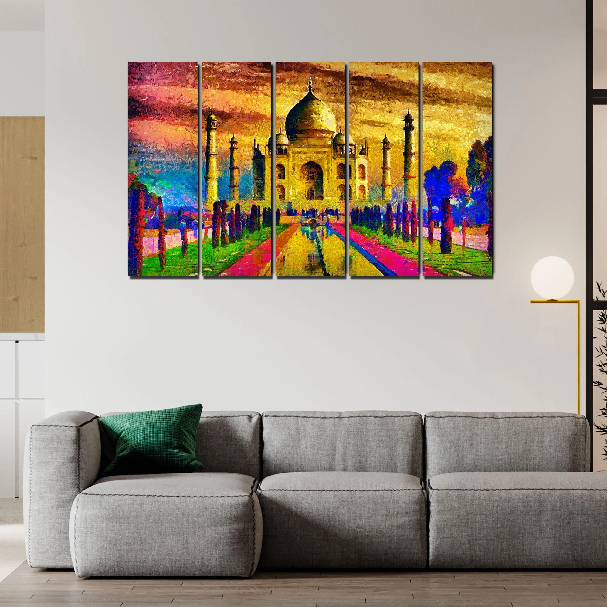 The Taj Mahal Canvas Wall Painting Set of Five - Image 3