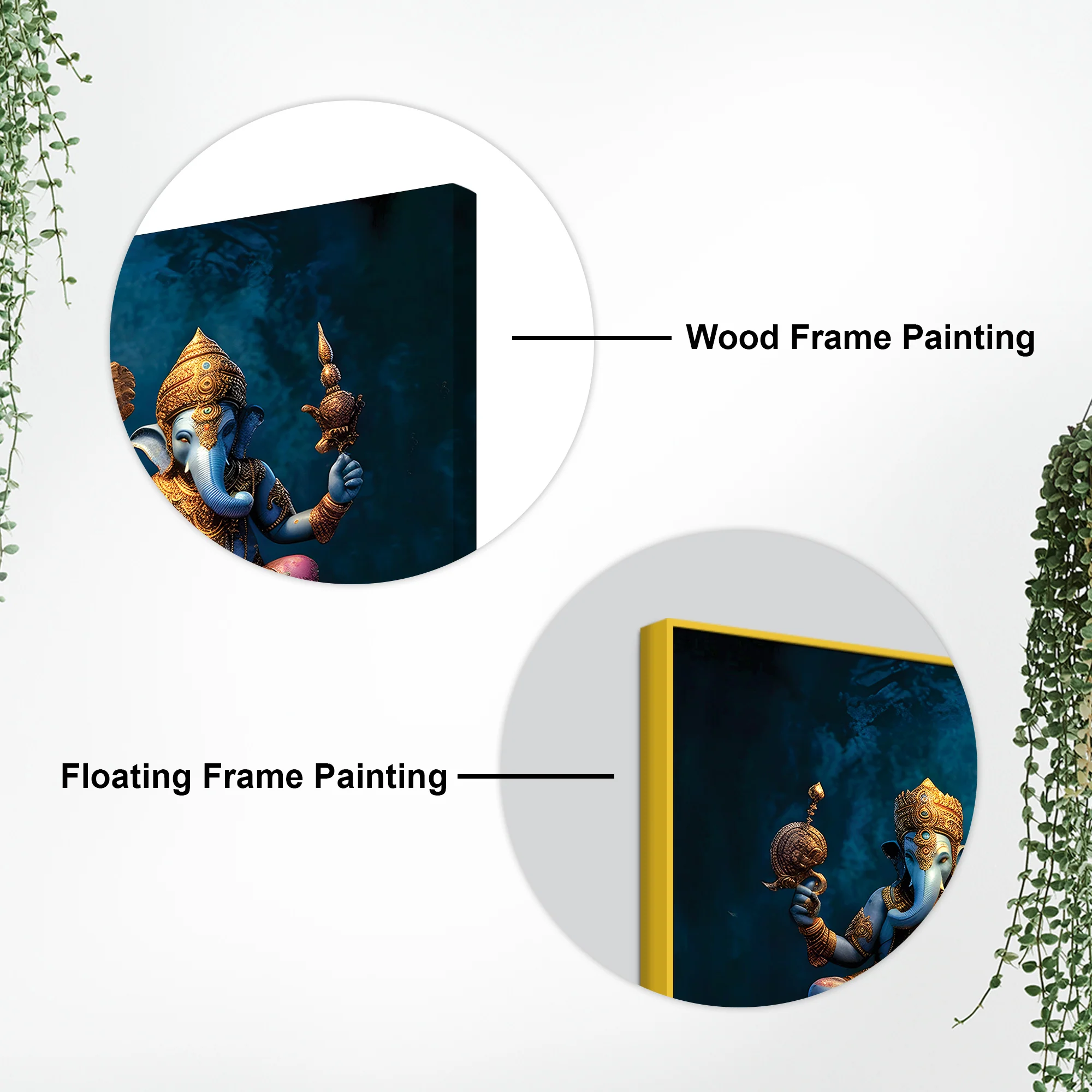 The Three Sacred Forms of Divine Ganesha Luxury Canvas Wall Painting for Home & Office Decor - Image 7