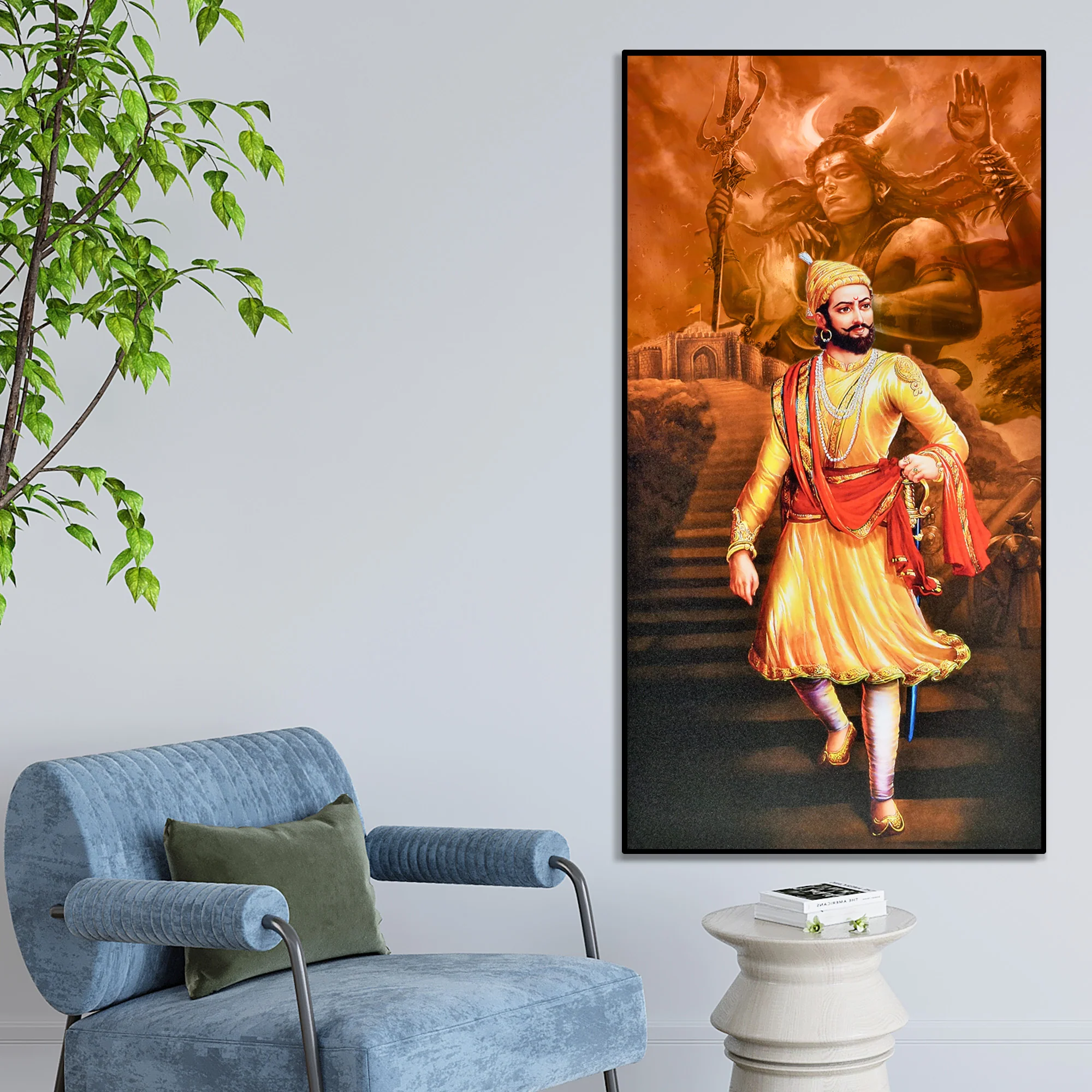 The Warrior King Chhatrapati Shivaji Maharaj Canvas Wall Painting - Image 2