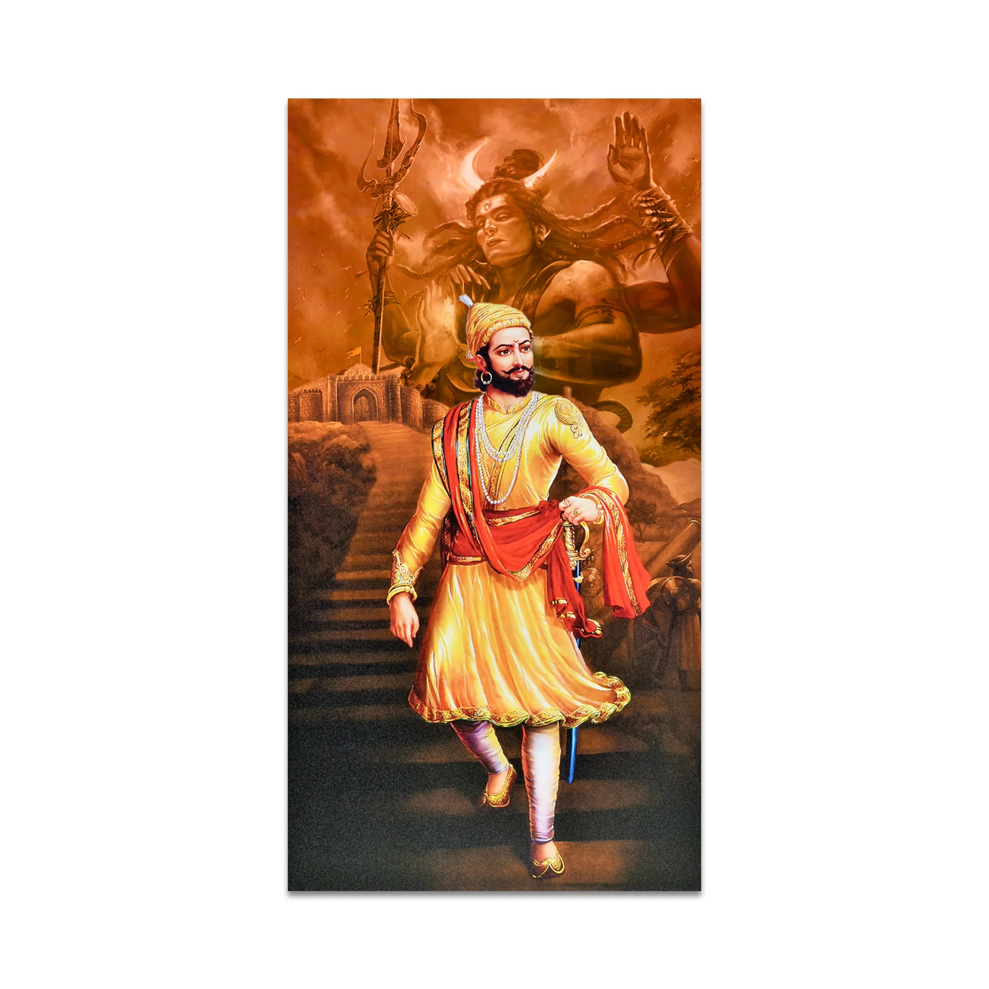 The Warrior King Chhatrapati Shivaji Maharaj Canvas Wall Painting - Image 4