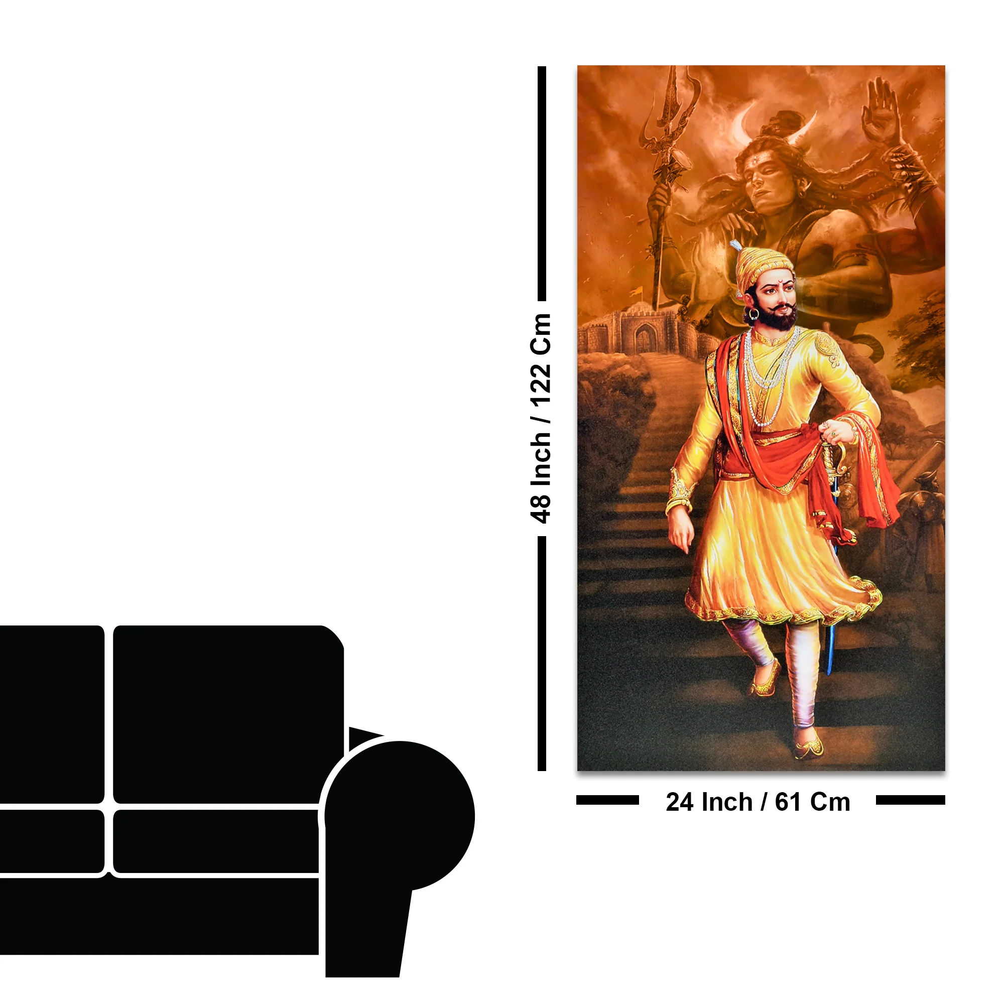 The Warrior King Chhatrapati Shivaji Maharaj Canvas Wall Painting - Image 7