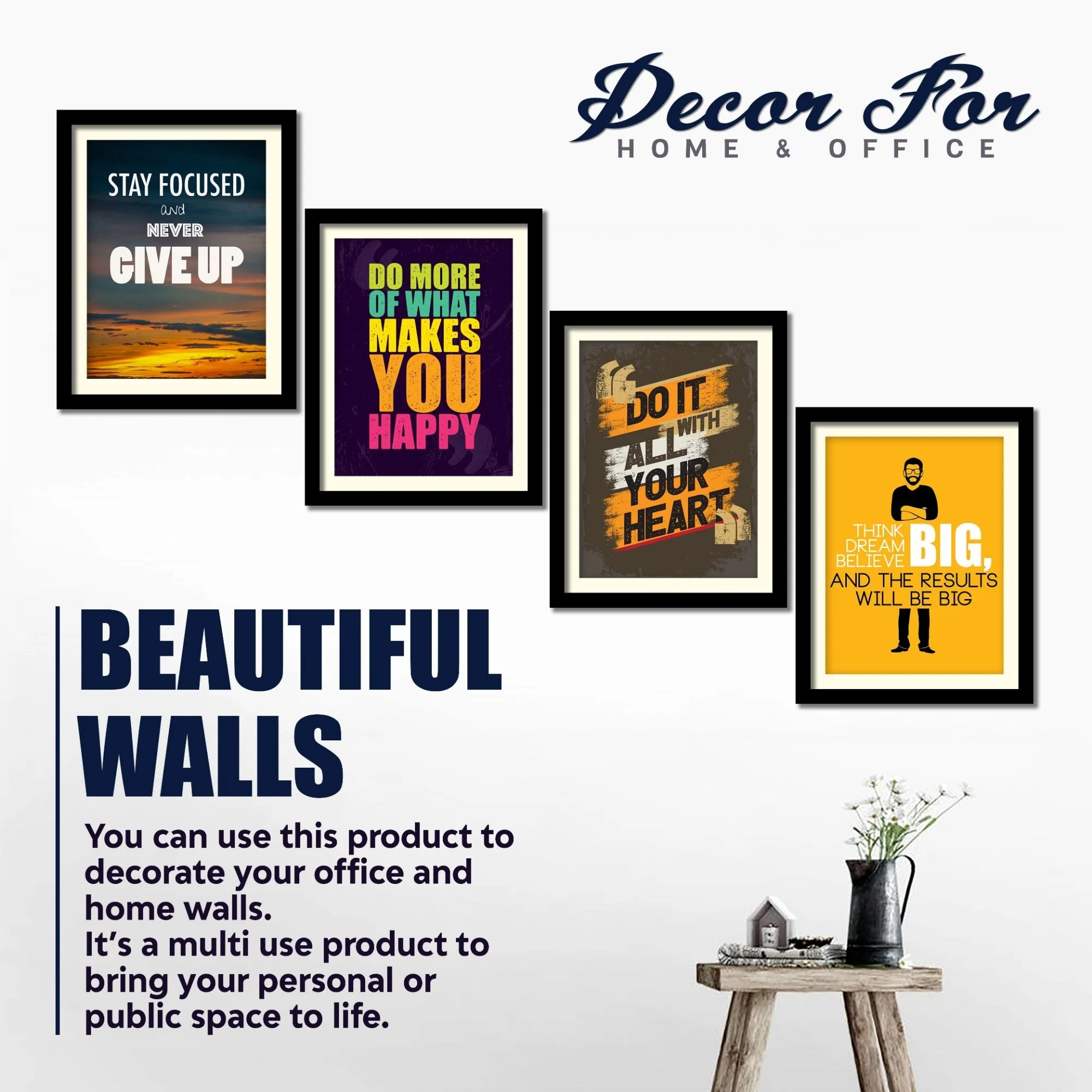 Think Big Quote Premium Wall Frame Set of Four - Image 5