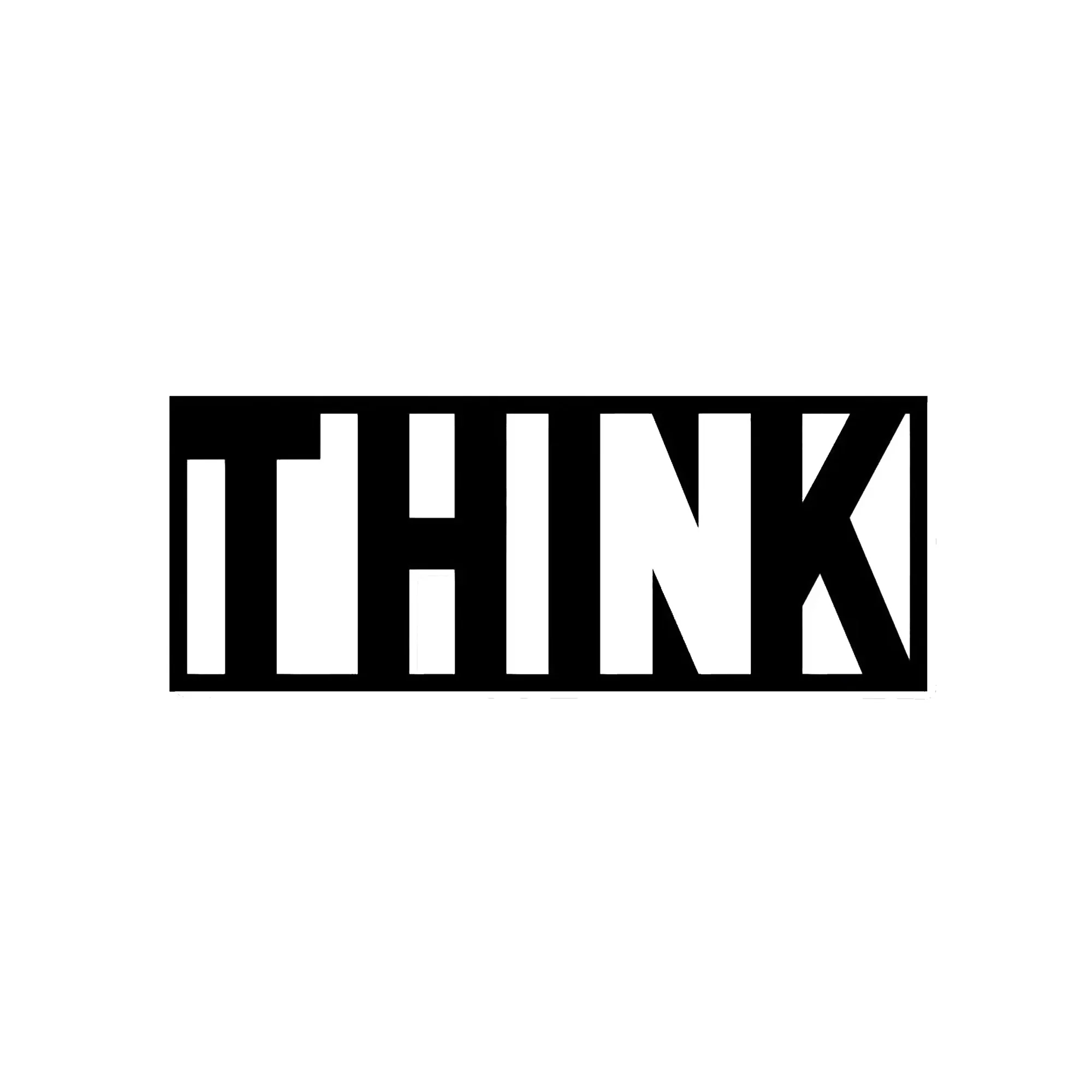 Think Text Rectangle Shape Metal Art Wall Decor - Image 3