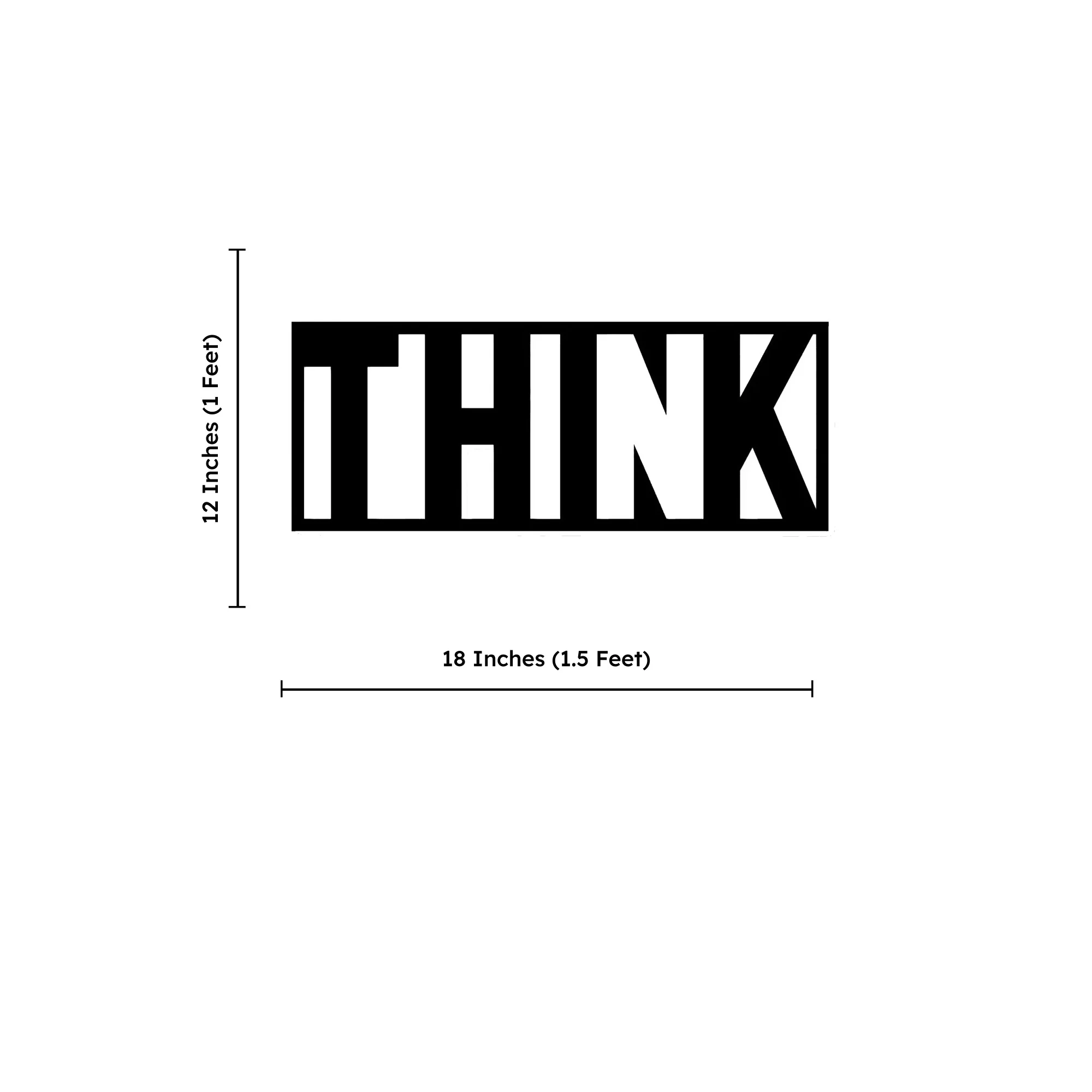 Think Text Rectangle Shape Metal Art Wall Decor - Image 4