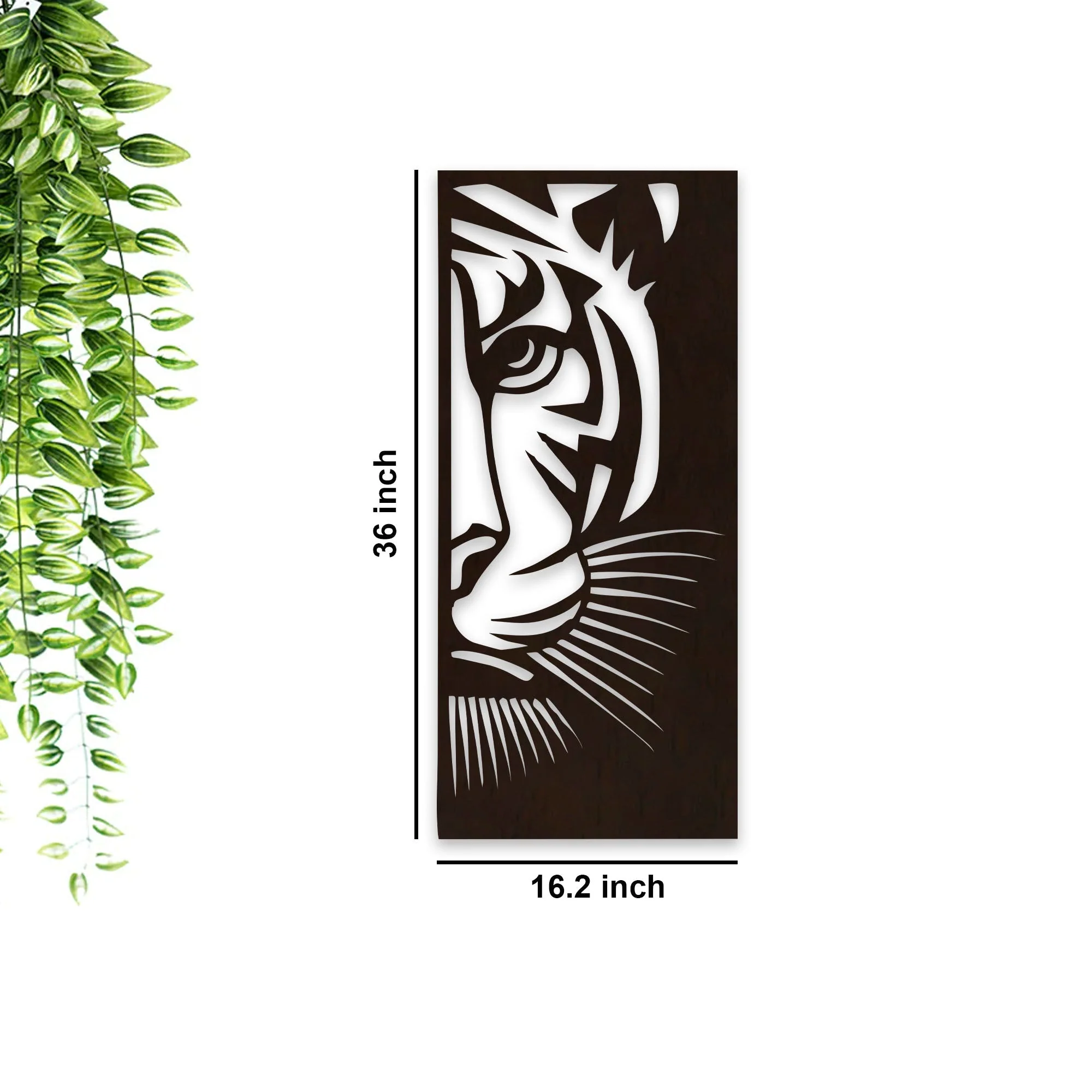 Tiger Face Art Backlit Wooden Wall Decor with LED Night Light Walnut Finish - Image 4