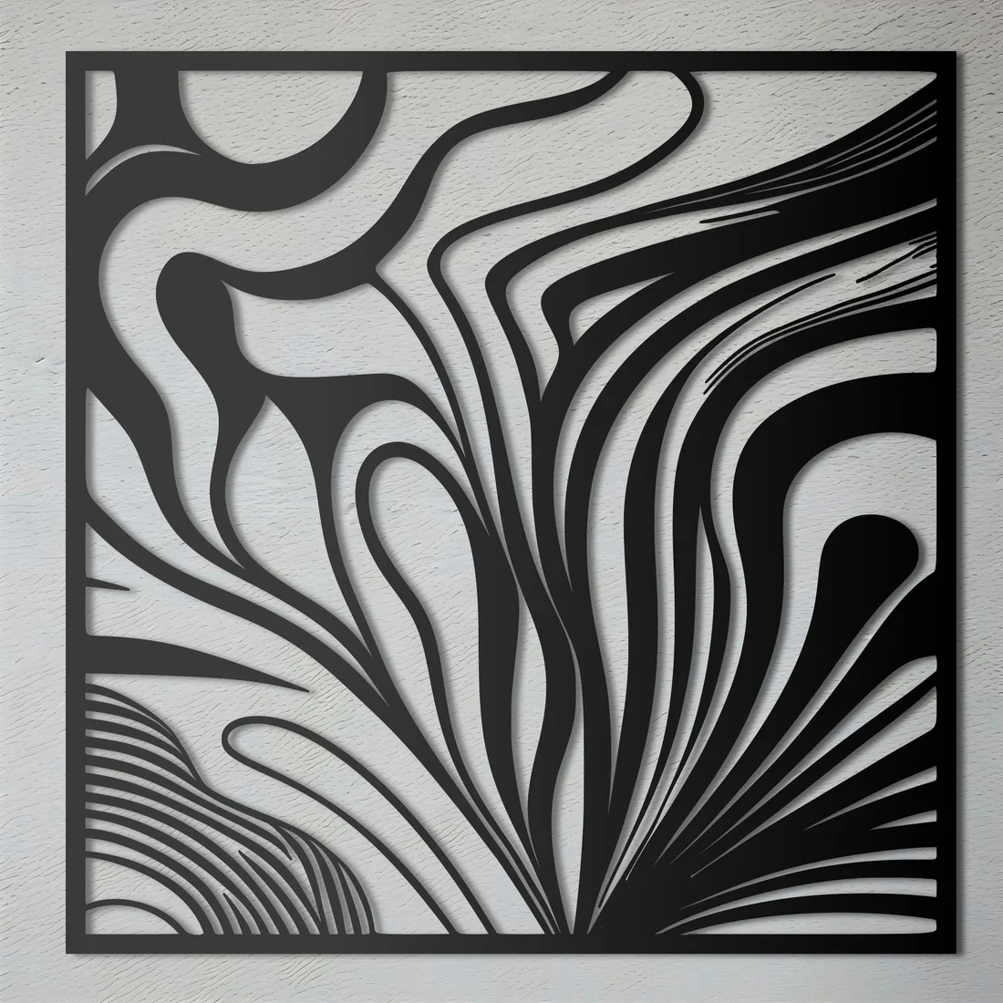 Tiger Stripes Abstract Square Metal Art Wall Decor - Image 2