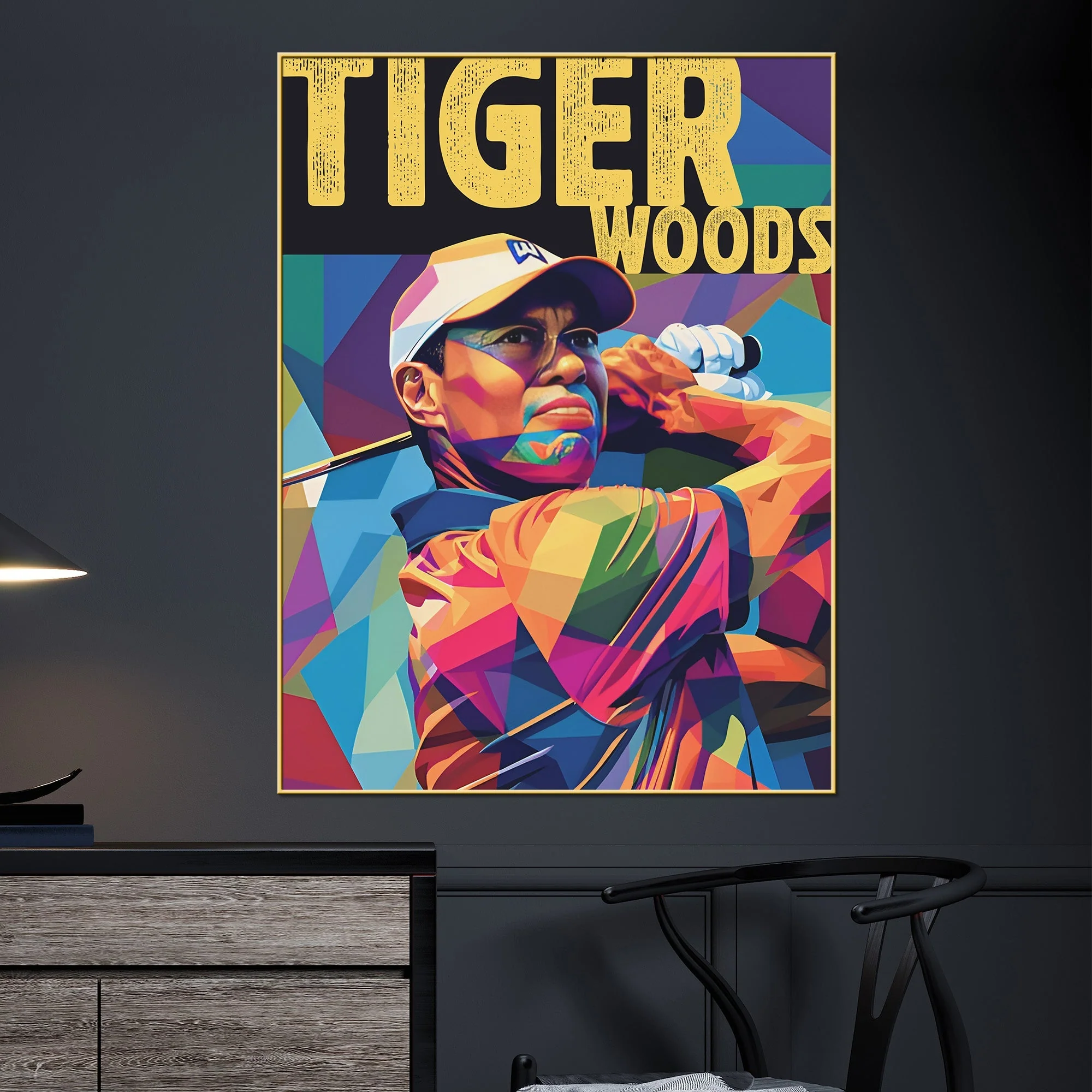Tiger Wood Cotton Canvas Wall Painting - Image 3