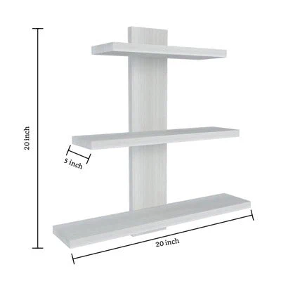 Timber Artistic Multipurpose Stand with Storage Shelves with White Finish - Image 3