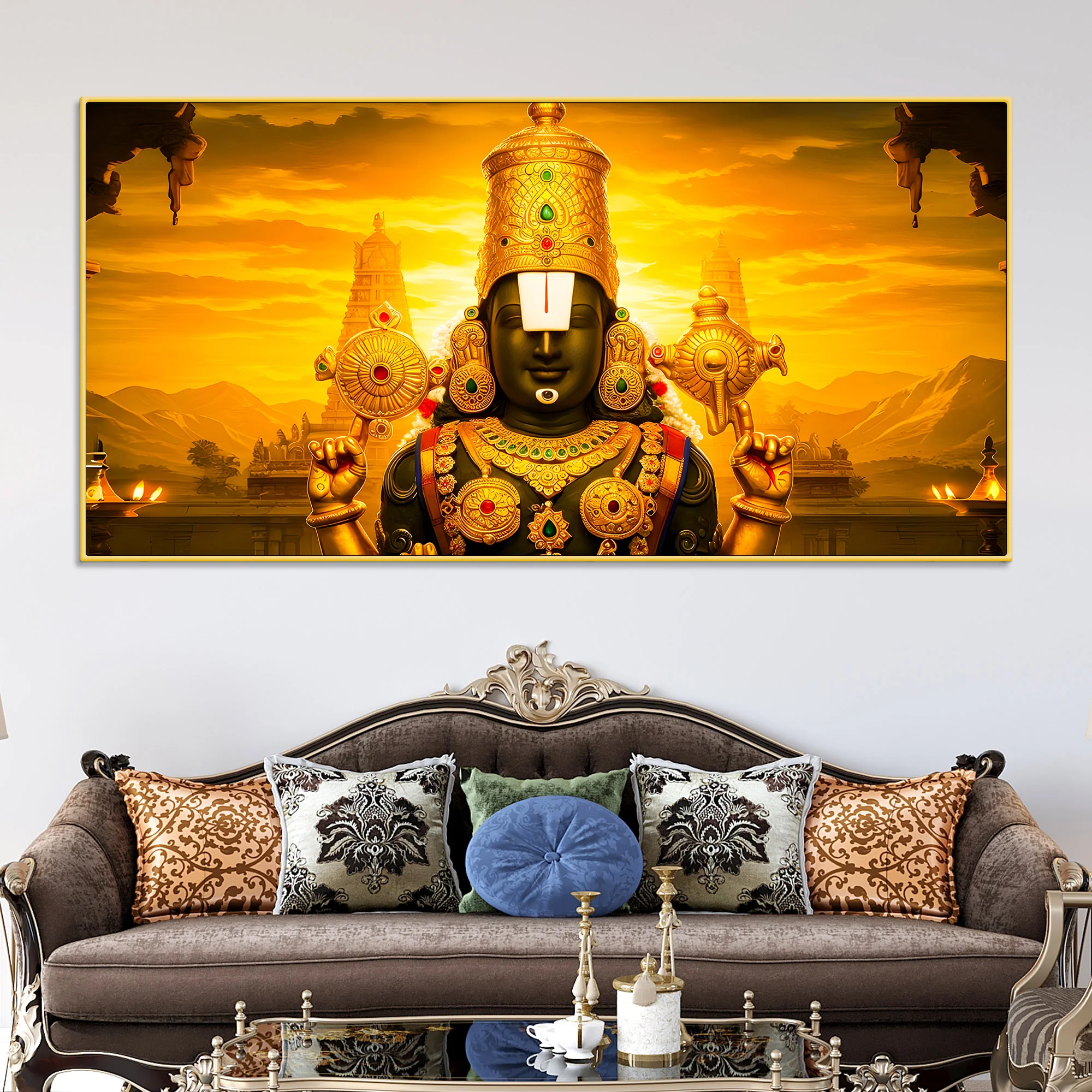 Tirupati Balaji Canvas Painting for Pooja Room Wall