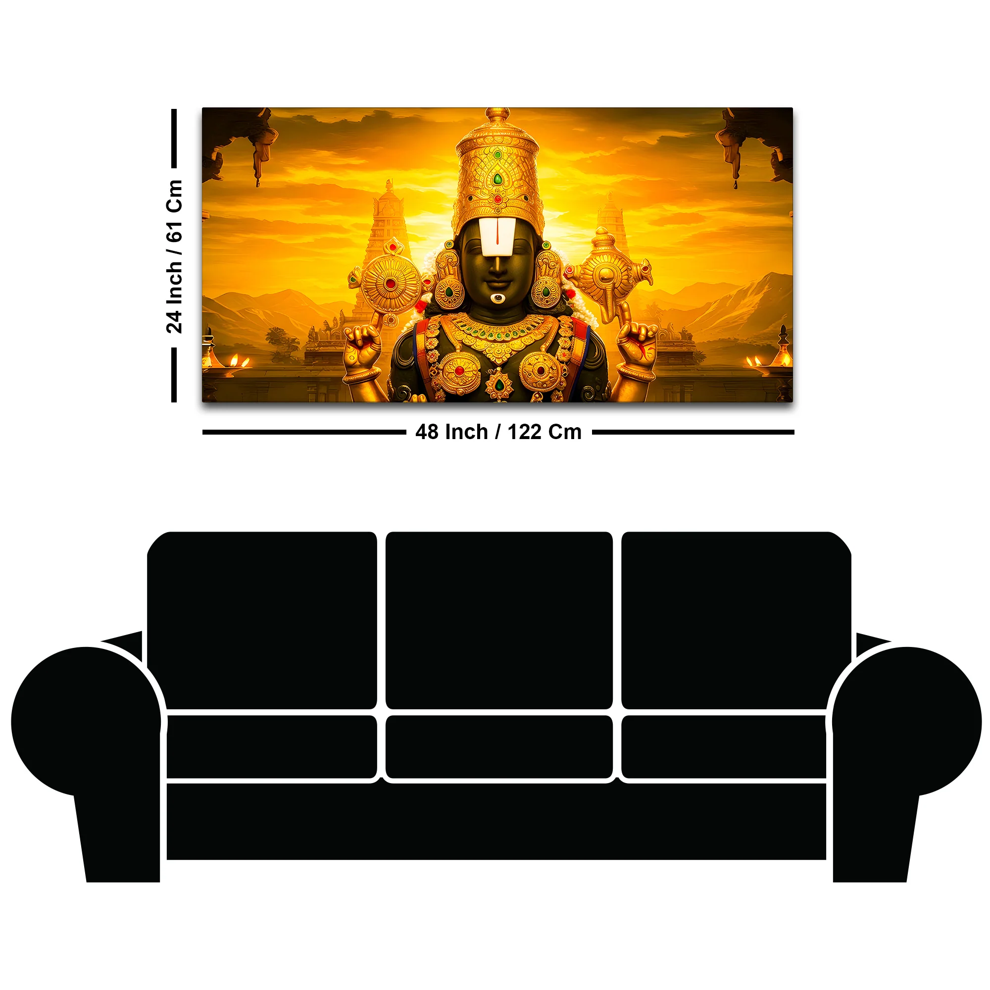 Tirupati Balaji Canvas Painting for Pooja Room Wall - Image 8