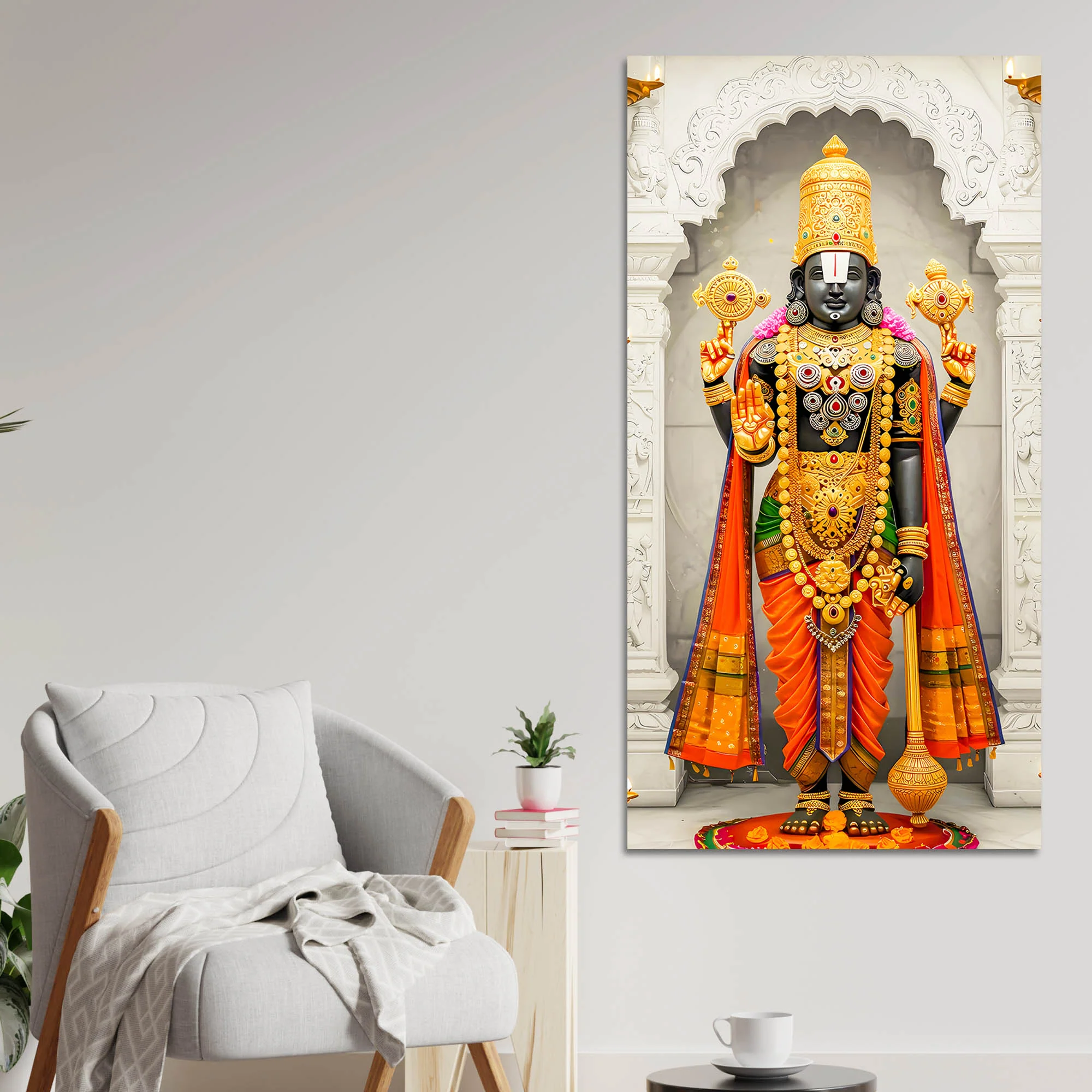 Tirupati Balaji Canvas Wall Painting | Hindu Devotional Home Decor - Image 3