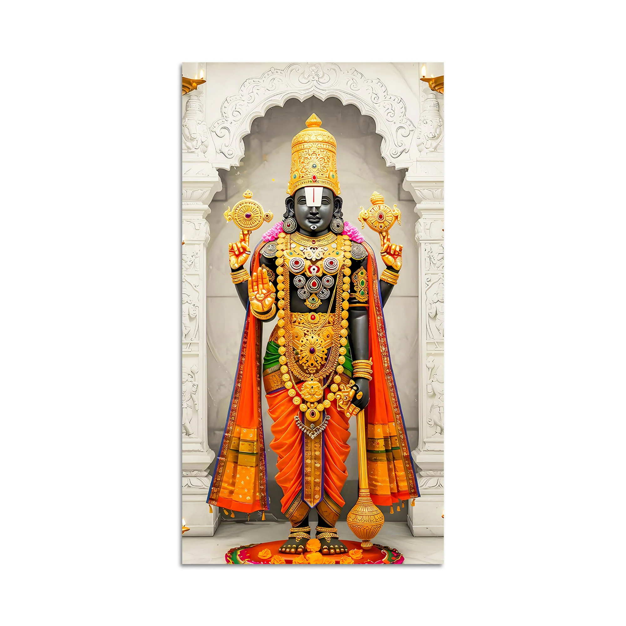 Tirupati Balaji Canvas Wall Painting | Hindu Devotional Home Decor - Image 4