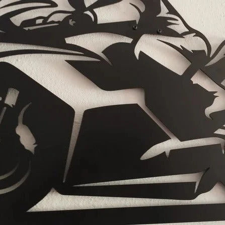 Track Racing Rider Metal Wall Art for Bike Lovers - Image 2