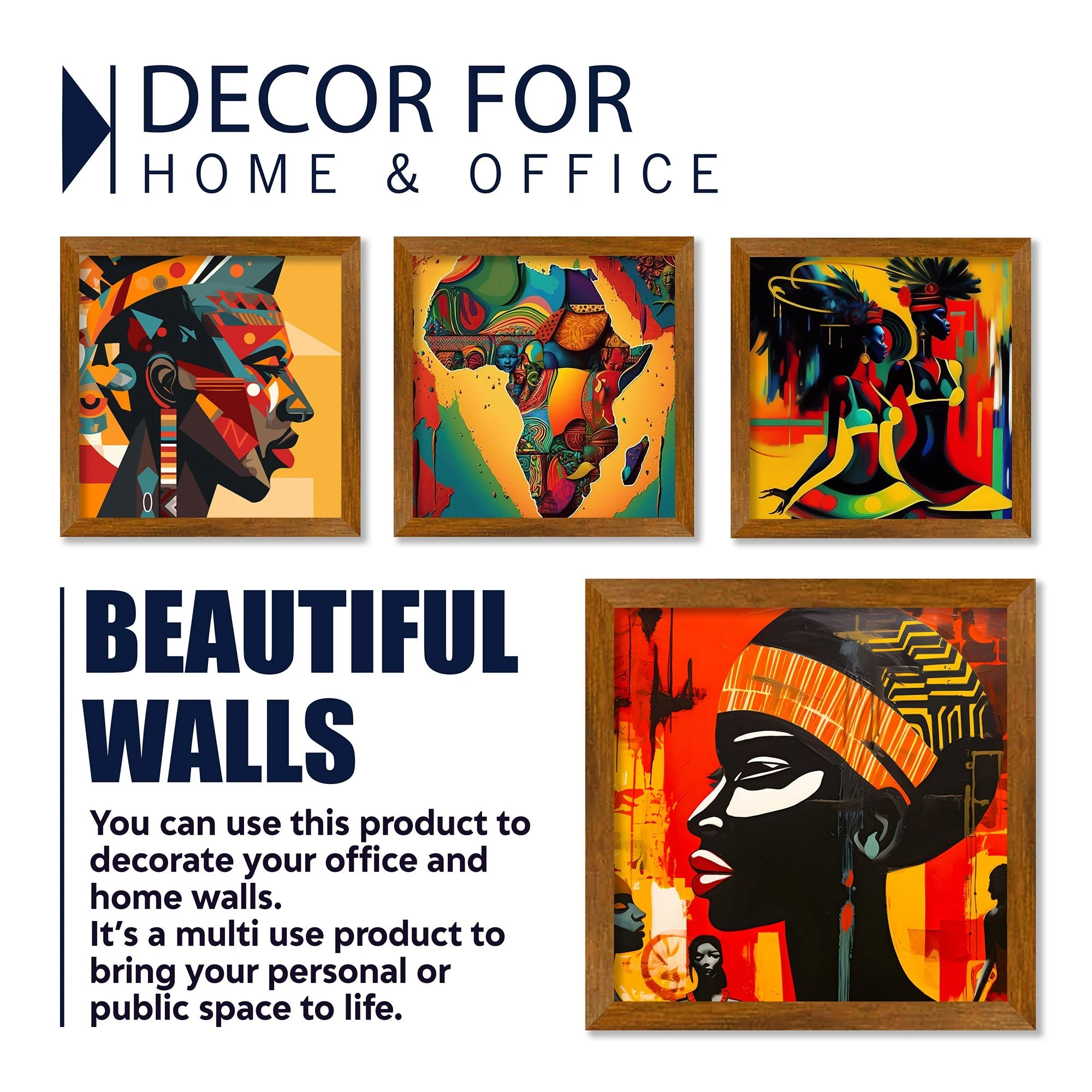 Traditional African Women Premium Art Wall Frame Set of Four - Image 4