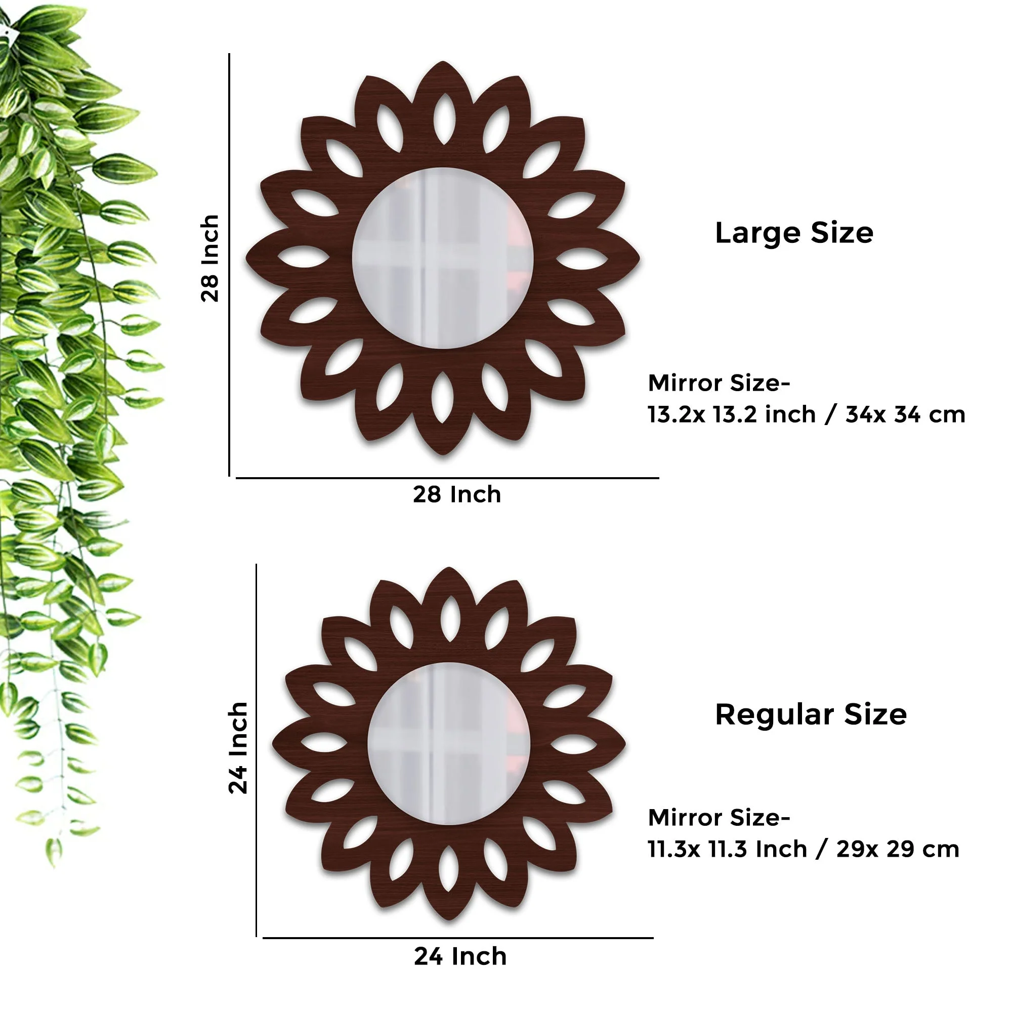 Traditional Antique Floral Designer Wooden Wall Mirror - Image 3