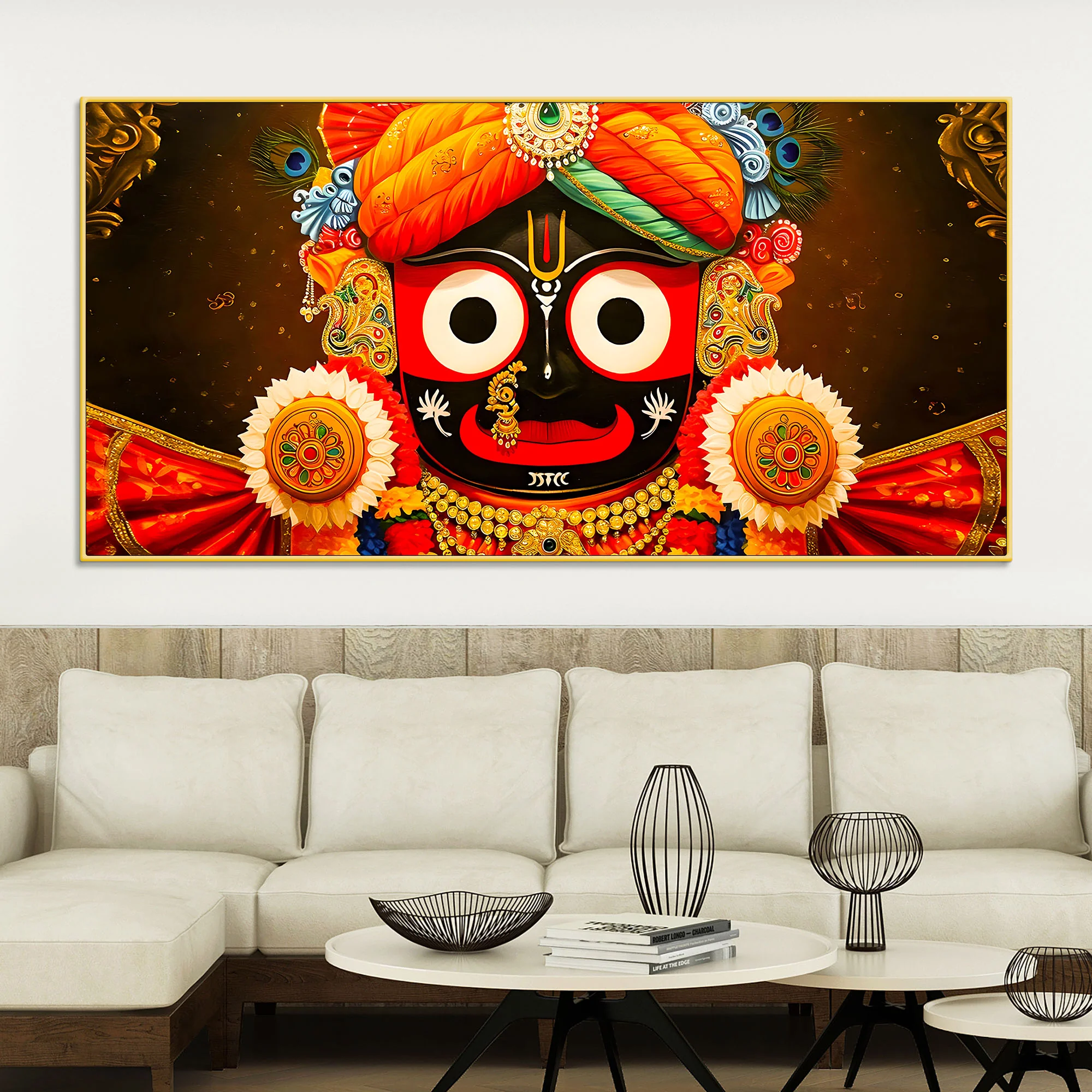 Traditional Hindu Jagannath Bhagwan Wall Painting - Image 2
