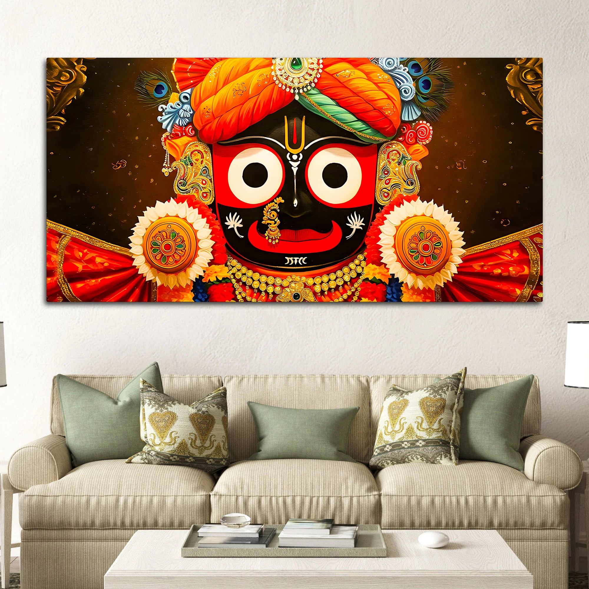 Traditional Hindu Jagannath Bhagwan Wall Painting - Image 3