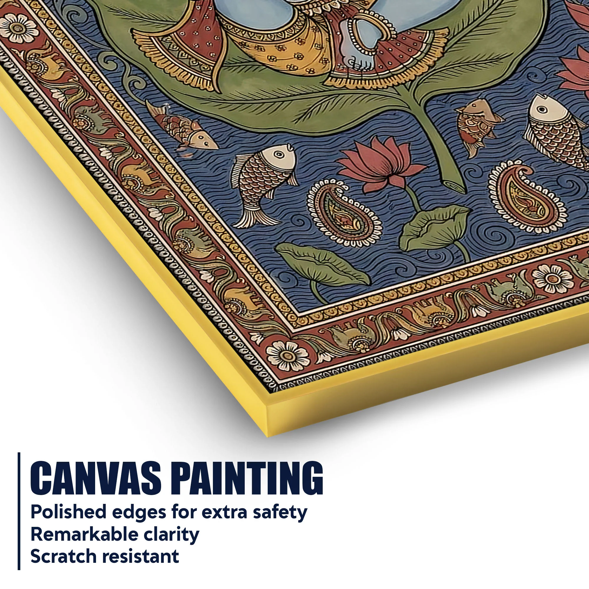 Traditional Indian Bal Gopal Krishna Canvas Painting - Image 4