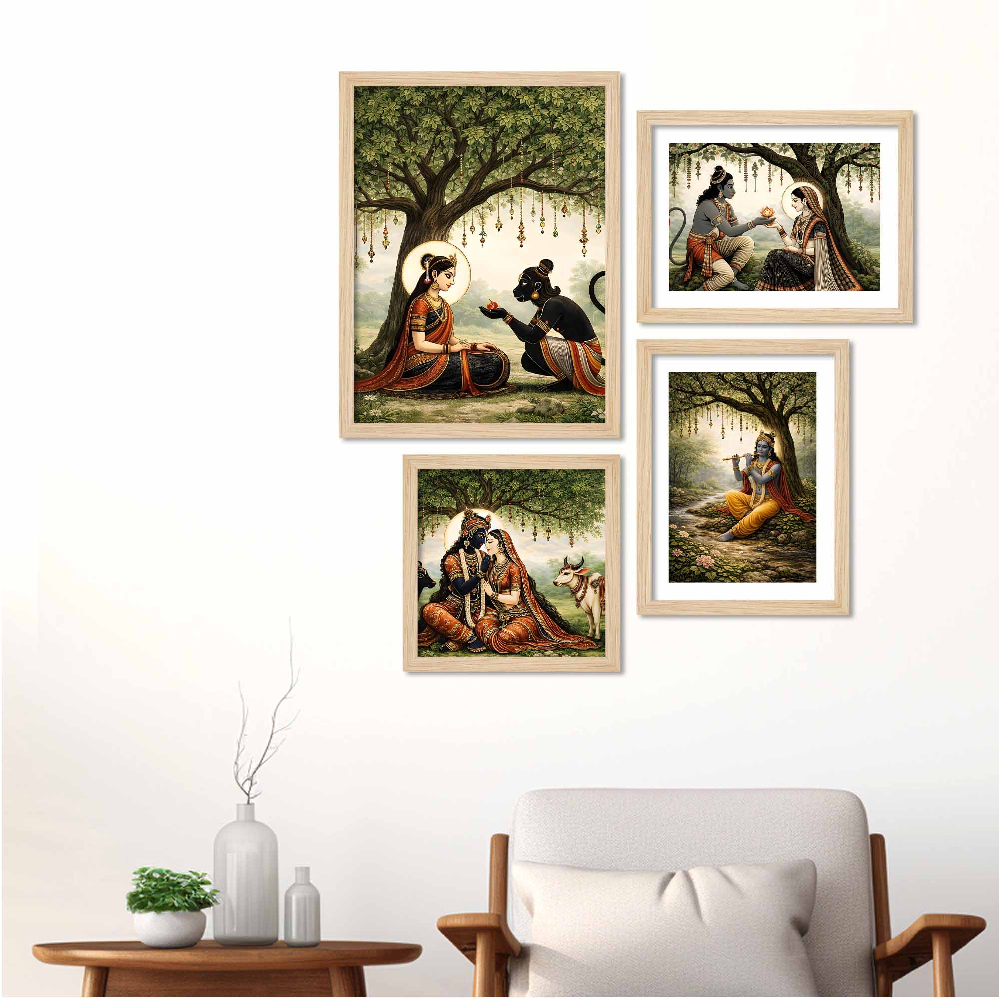 Traditional Indian Devotional Wall Frame Set of Four - Image 3