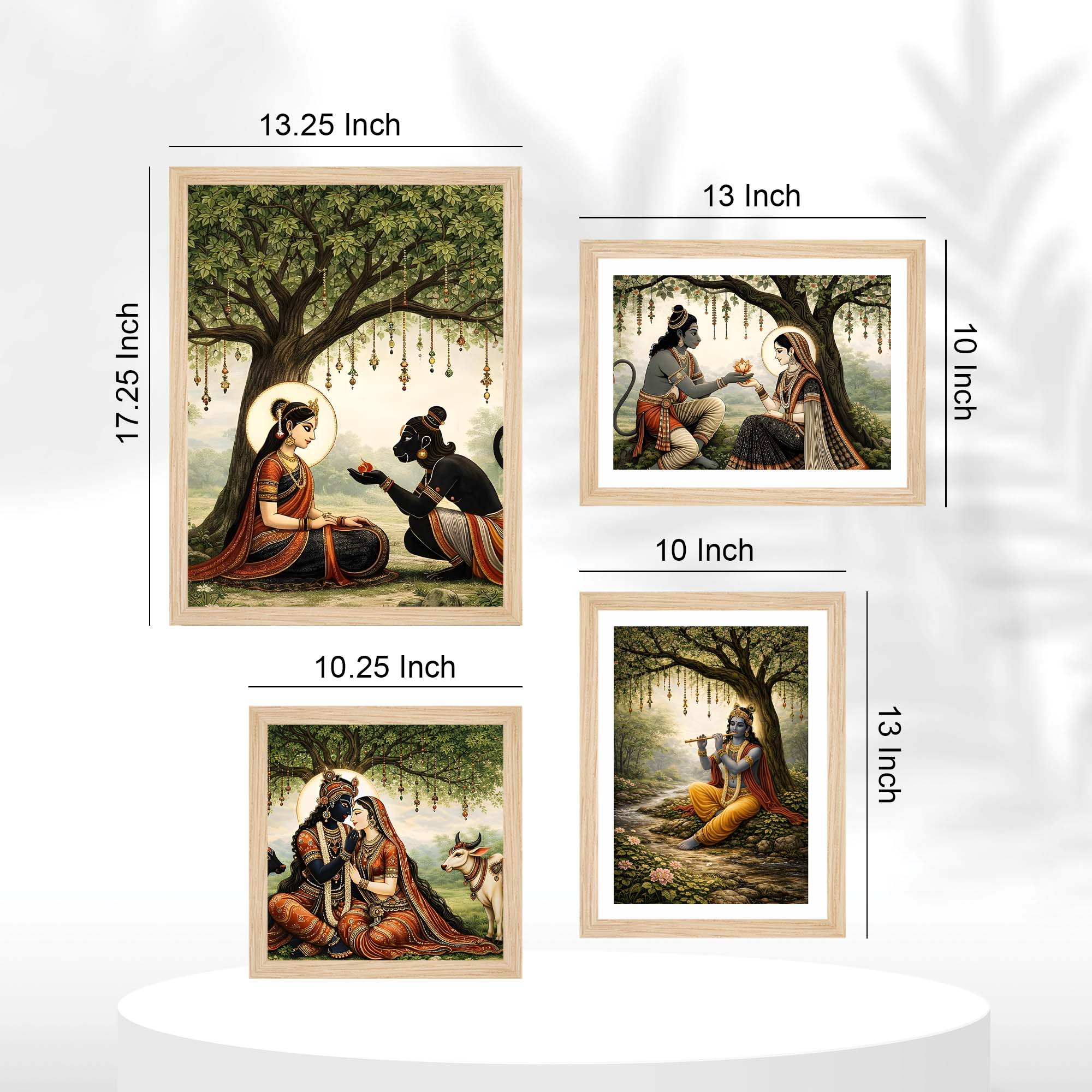 Traditional Indian Devotional Wall Frame Set of Four - Image 5