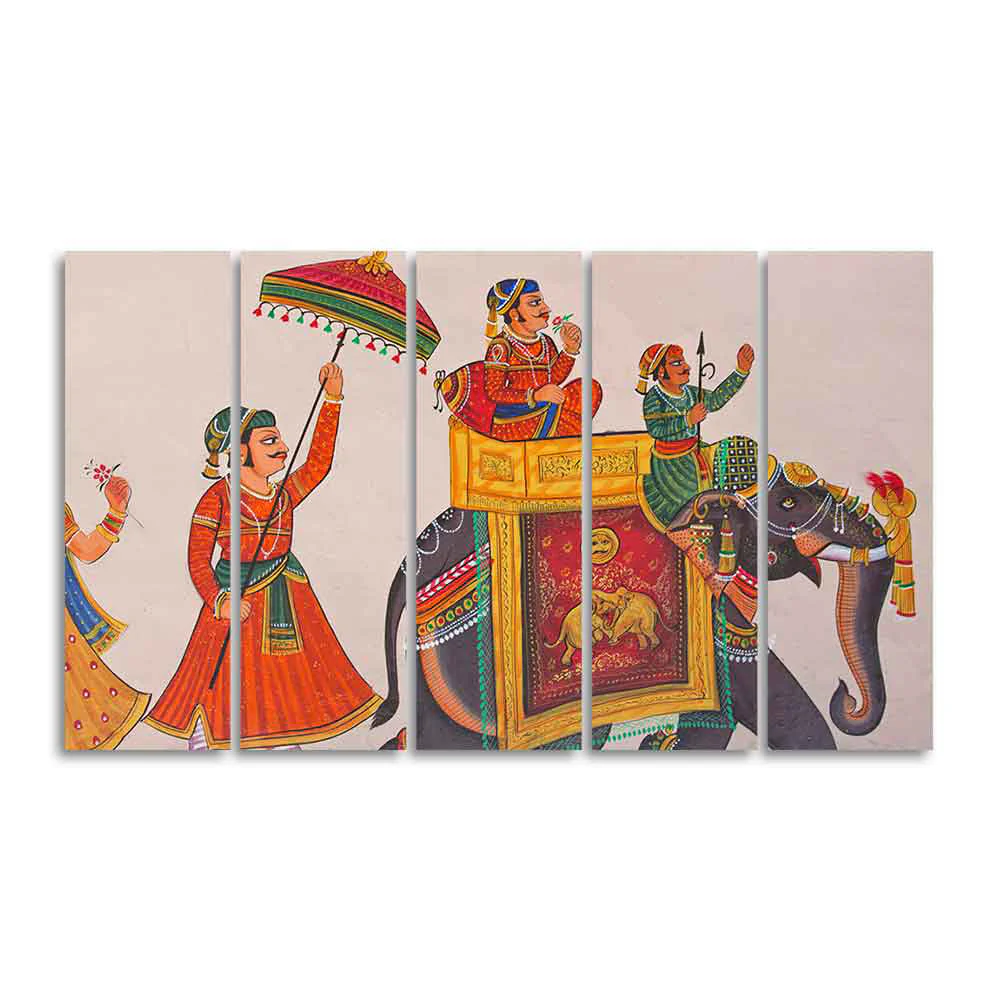 Traditional Indian Miniature Art Wall Painting Set of Five - Image 4