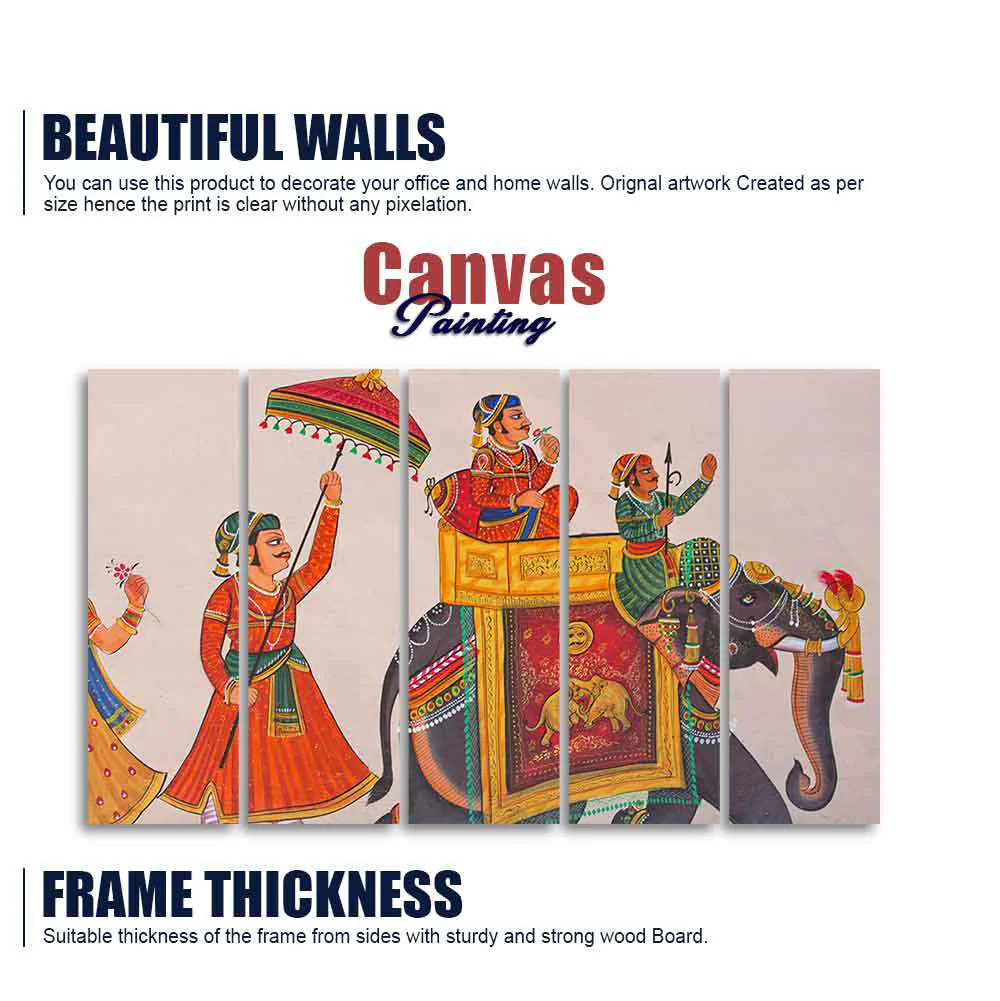 Traditional Indian Miniature Art Wall Painting Set of Five - Image 5