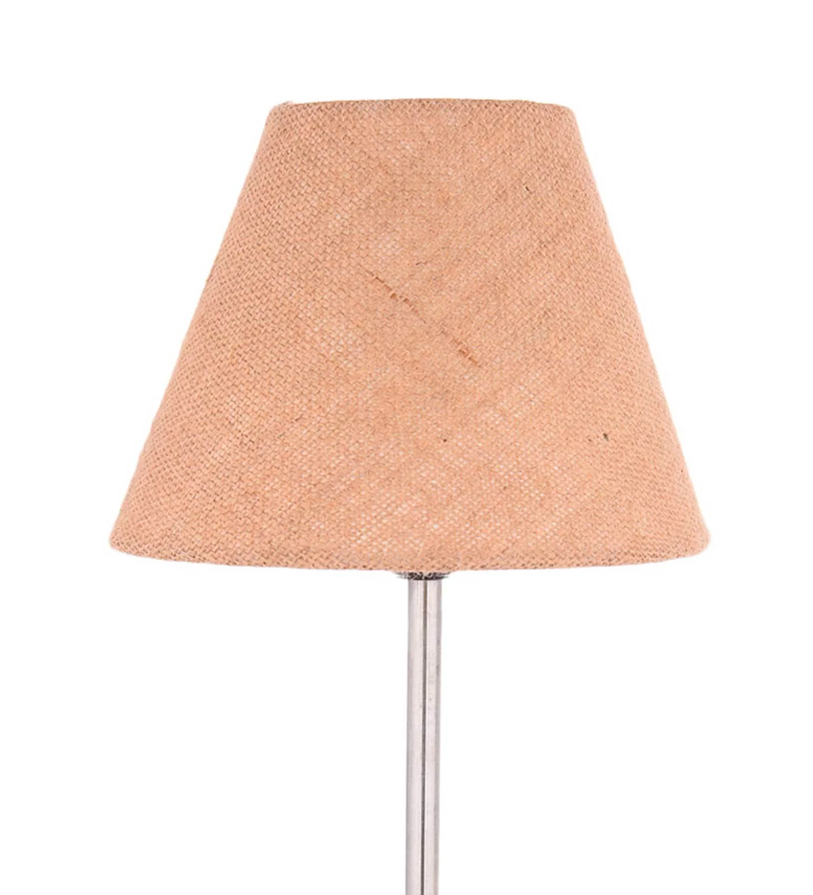 Traditional Jute Shade Table Lamp with Silver Finish Base - Image 5