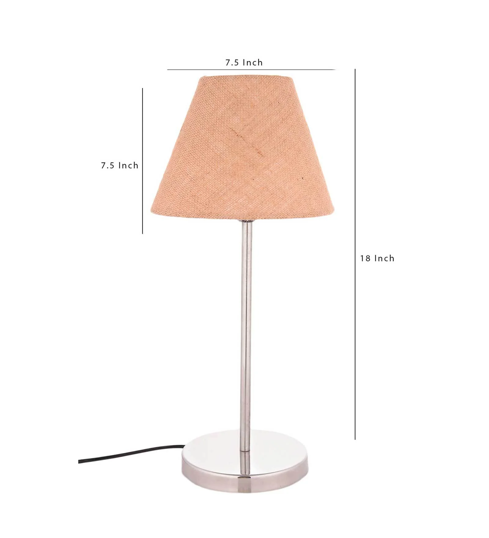 Traditional Jute Shade Table Lamp with Silver Finish Base - Image 6