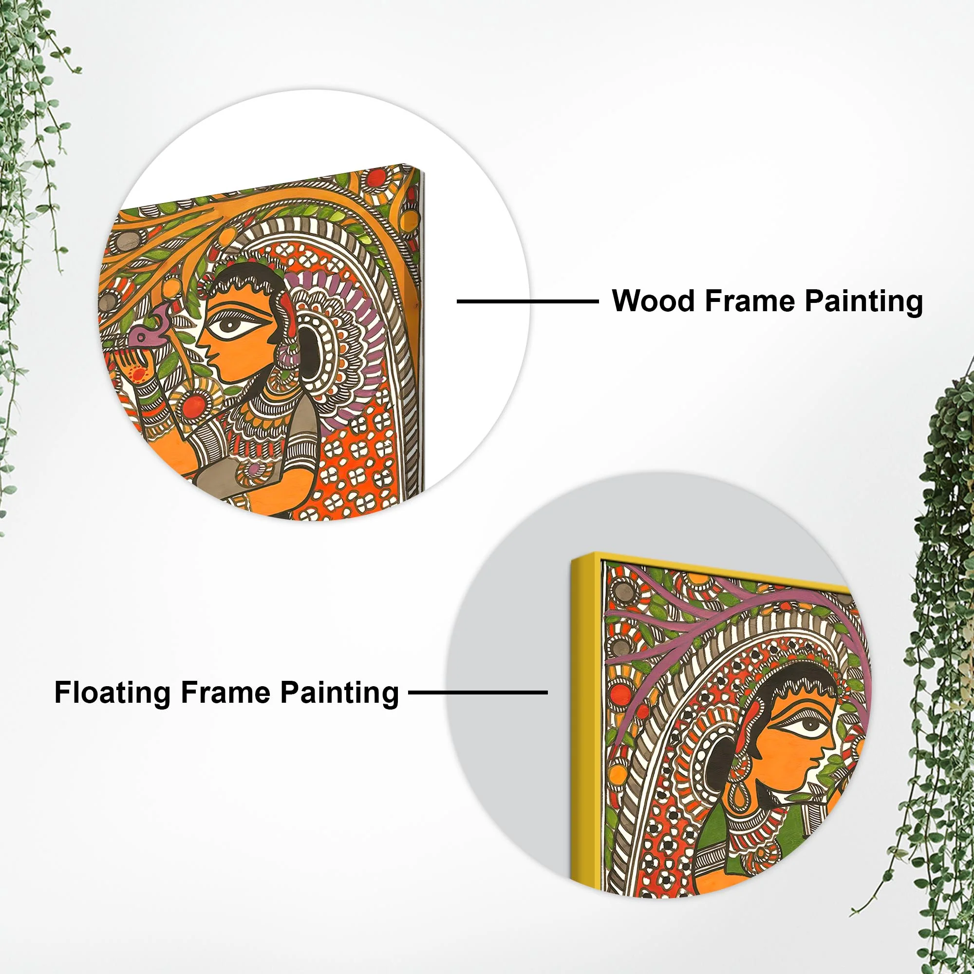 Traditional Madhubani Radha Krishna Canvas Wall Painting for Home Decor - Image 7