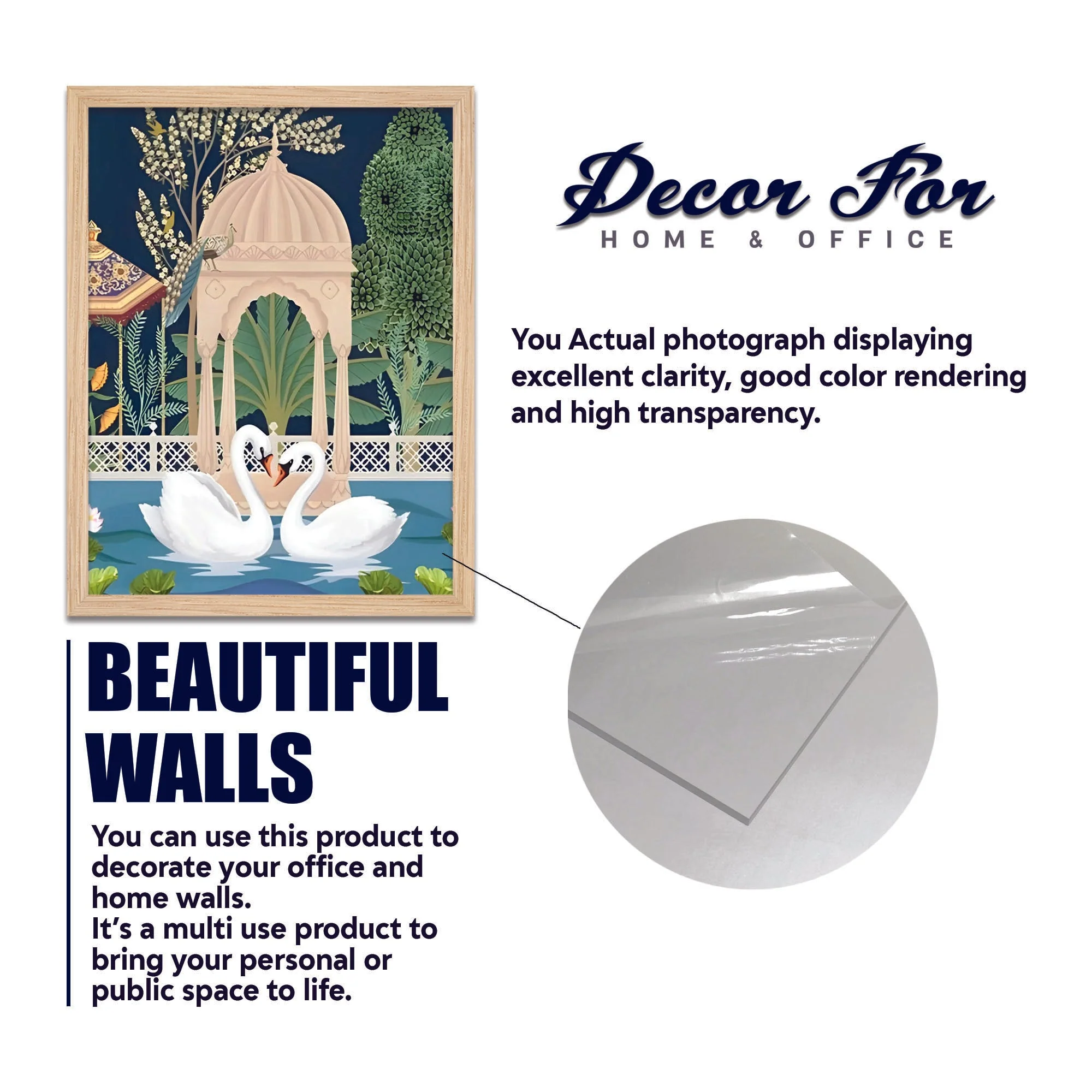 Traditional Mughal Garden View Wall Frame Set of Four - Image 5