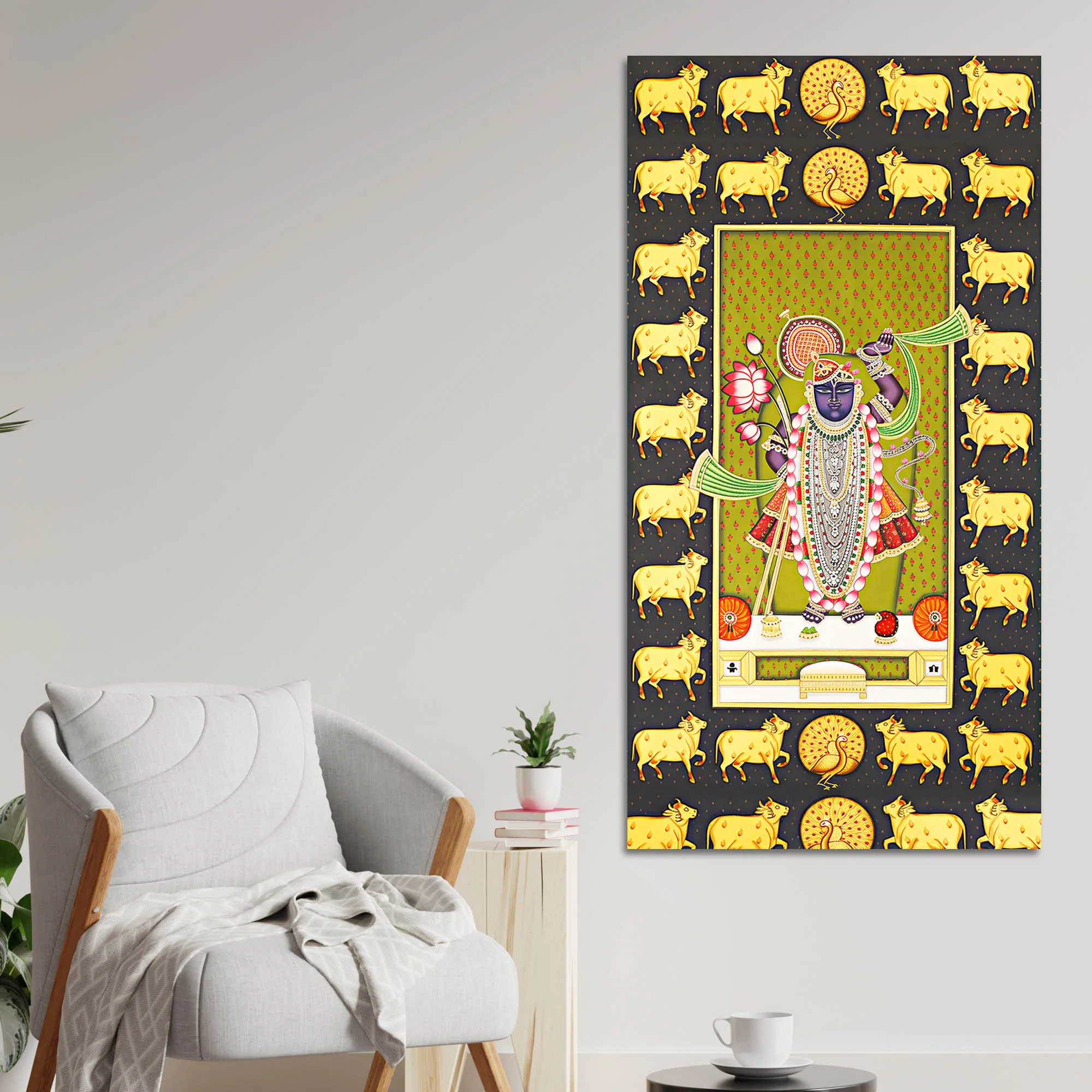 Traditional Nathdwara Shreenathji Canvas Wall Painting | Festive Home Decor - Image 3