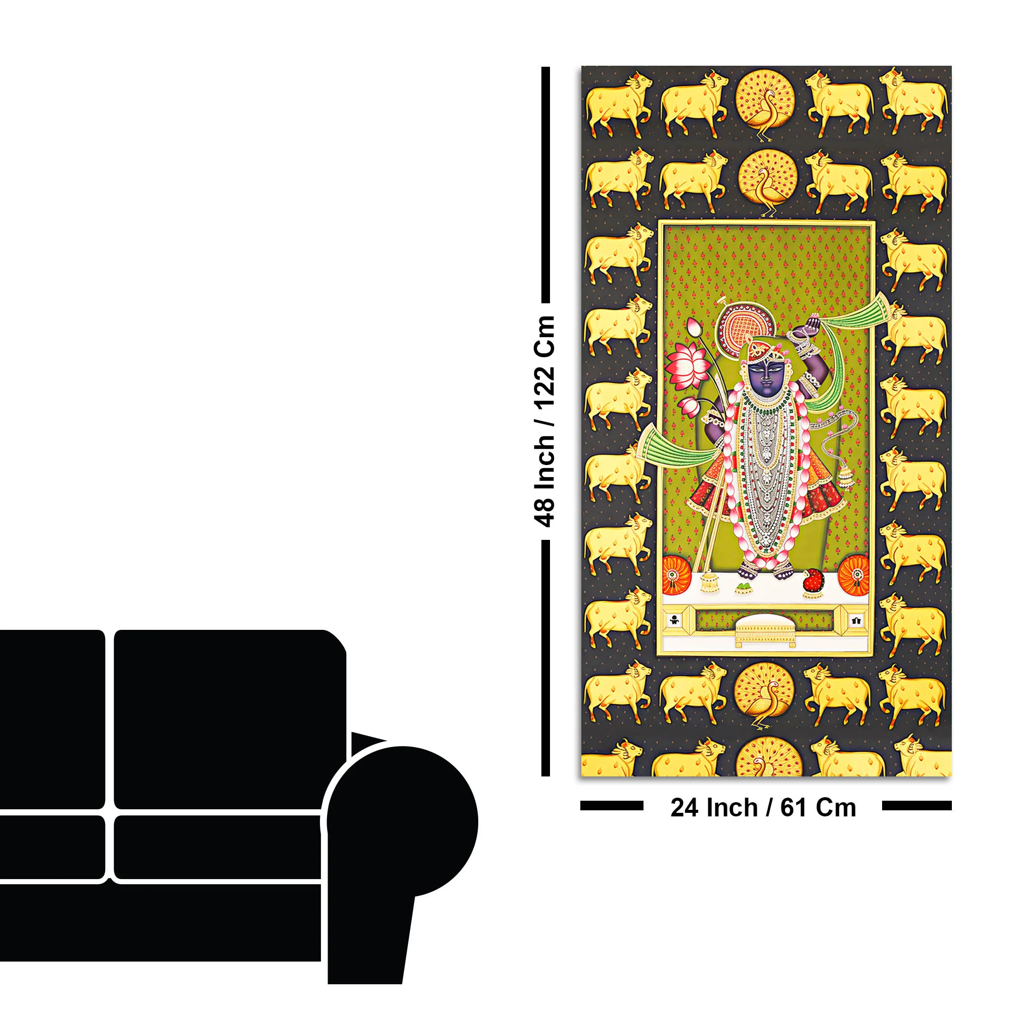 Traditional Nathdwara Shreenathji Canvas Wall Painting | Festive Home Decor - Image 8