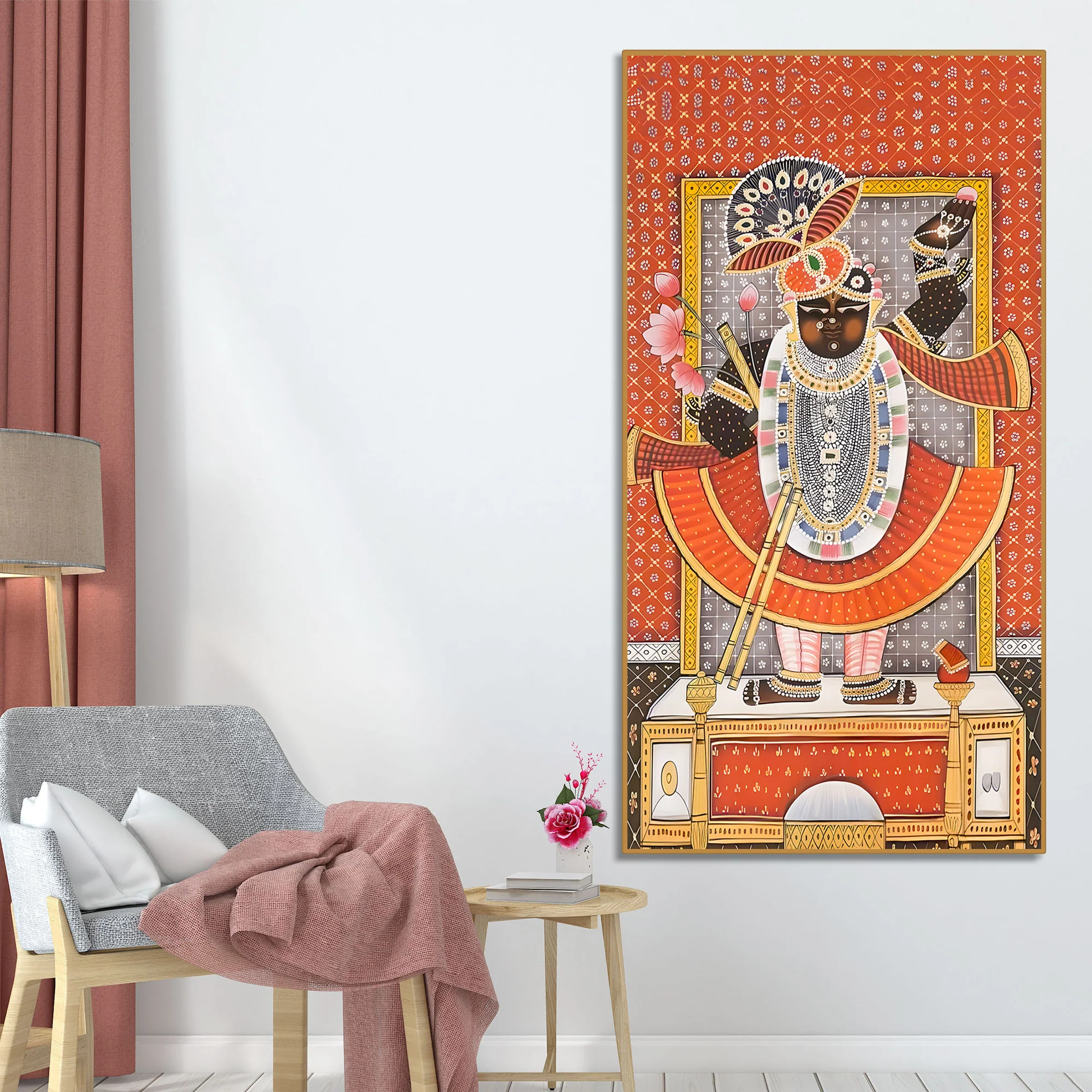 Traditional Nathdwara Shrinathji Canvas Painting | Indian Devotional Wall Art - Image 2