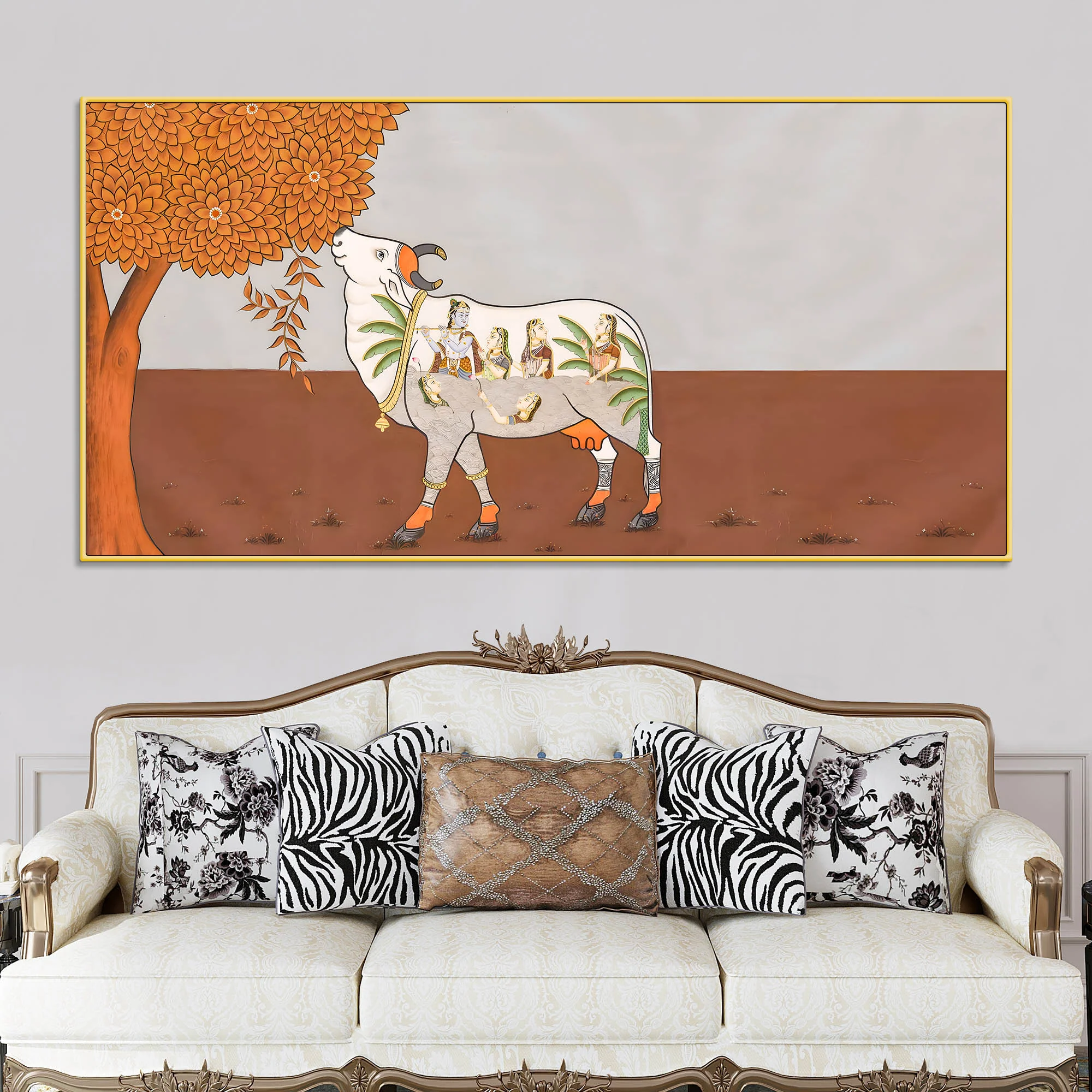 Traditional Pichwai Art Canvas Wall Decor Painting – Divine Wall Decor - Image 2