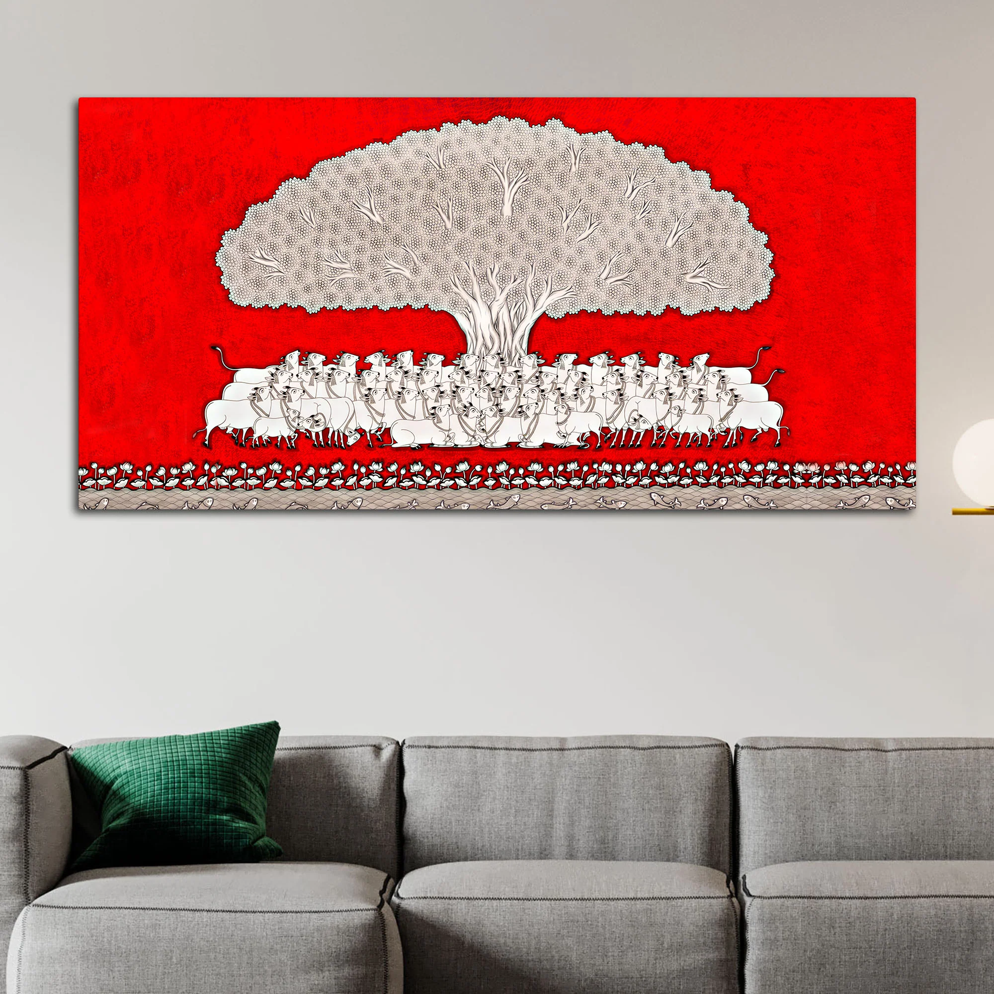 Traditional Pichwai Cow Theme Painting | Indian Wall Decor - Image 3