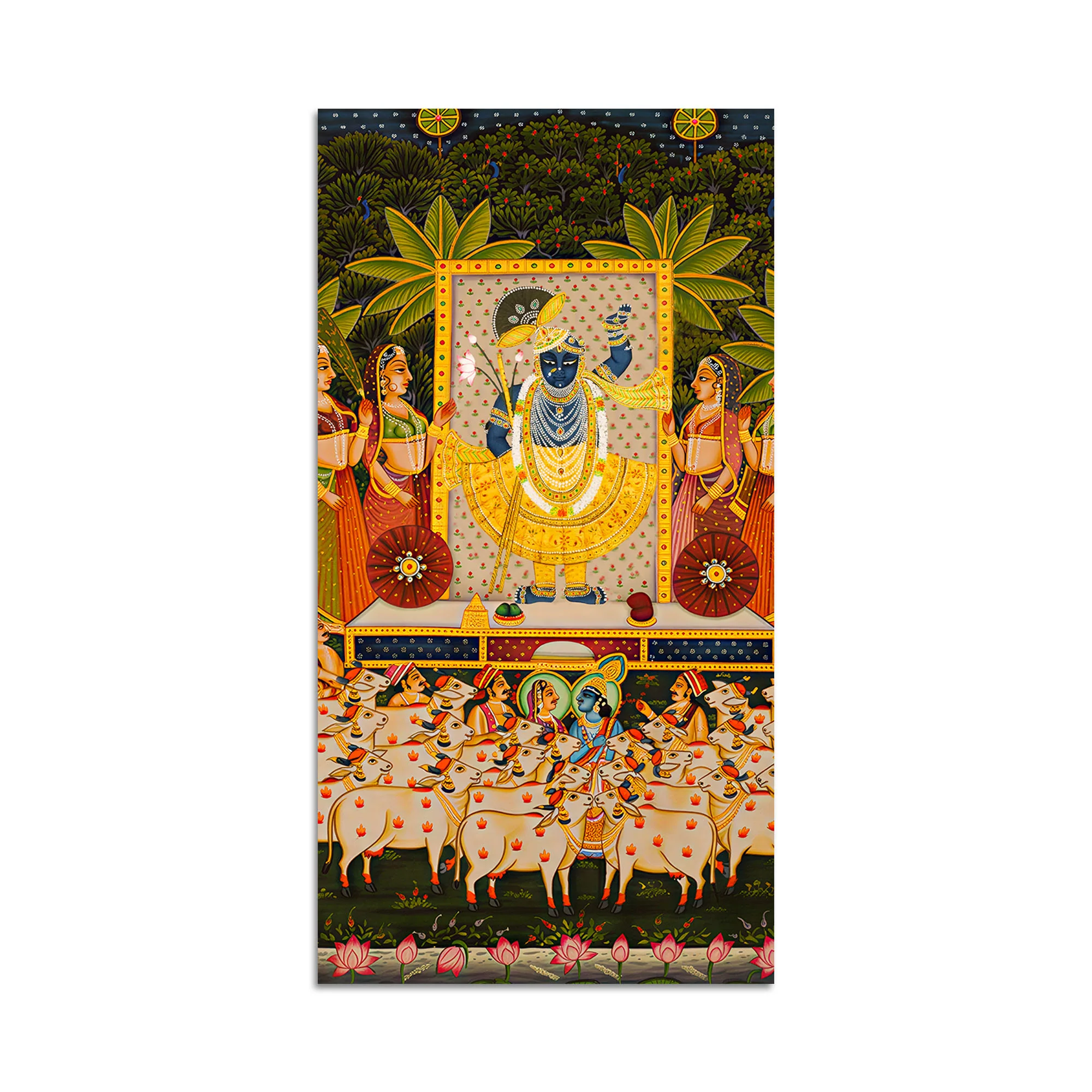 Traditional Pichwai Shrinathji Canvas Wall Painting | Living Room Spiritual Decor - Image 4