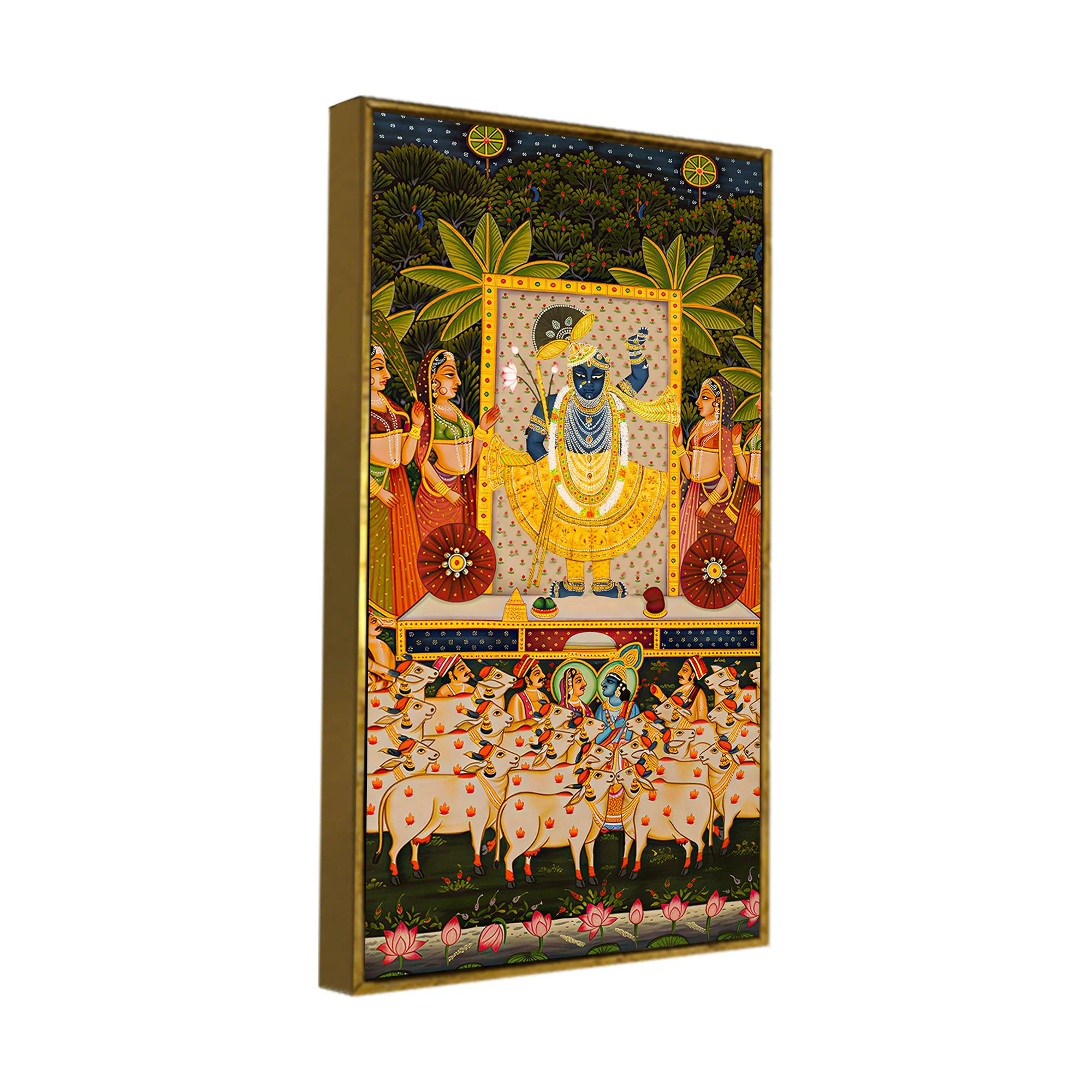 Traditional Pichwai Shrinathji Canvas Wall Painting | Living Room Spiritual Decor - Image 6