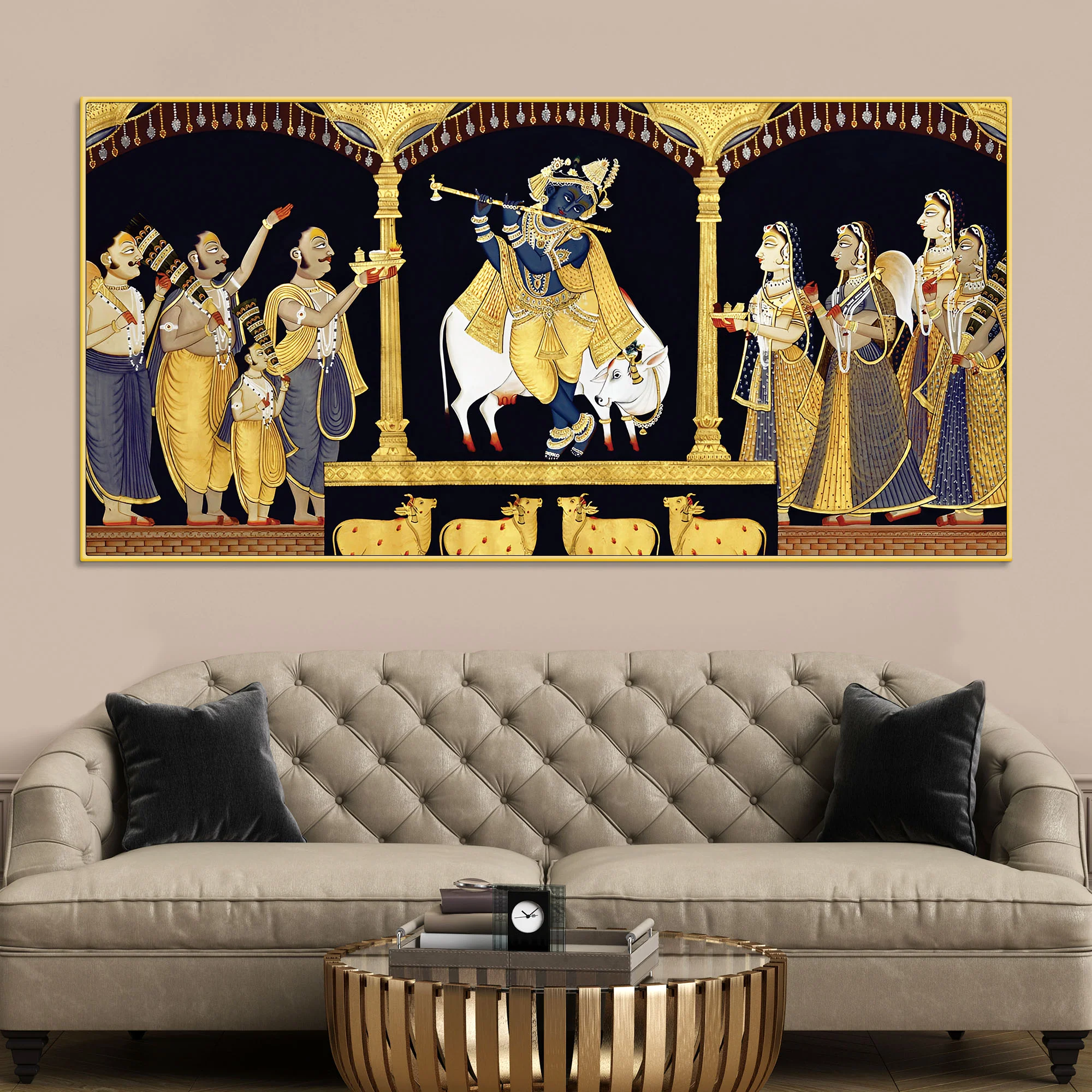 Traditional Pichwai Shrinathji Wall Art Premium Painting - Image 2