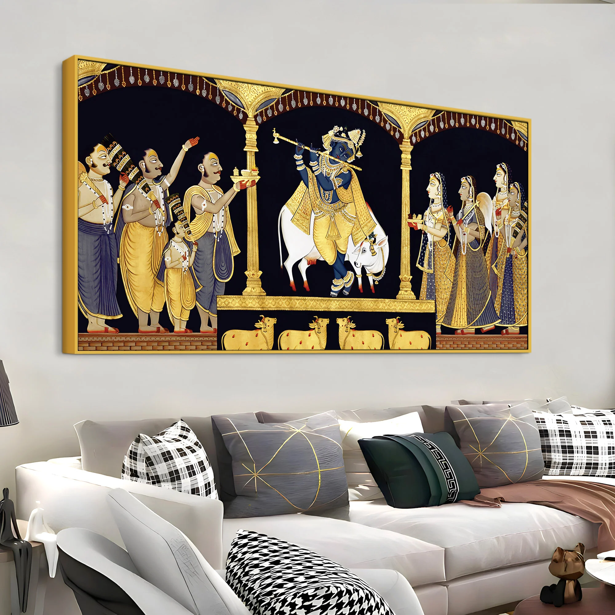 Traditional Pichwai Shrinathji Wall Art Premium Painting - Image 4