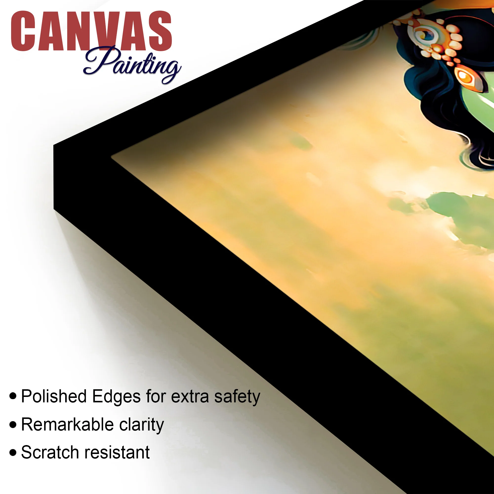 Traditional Radha Krishna Canvas Wall Painting for Spiritual Home Décor - Image 6