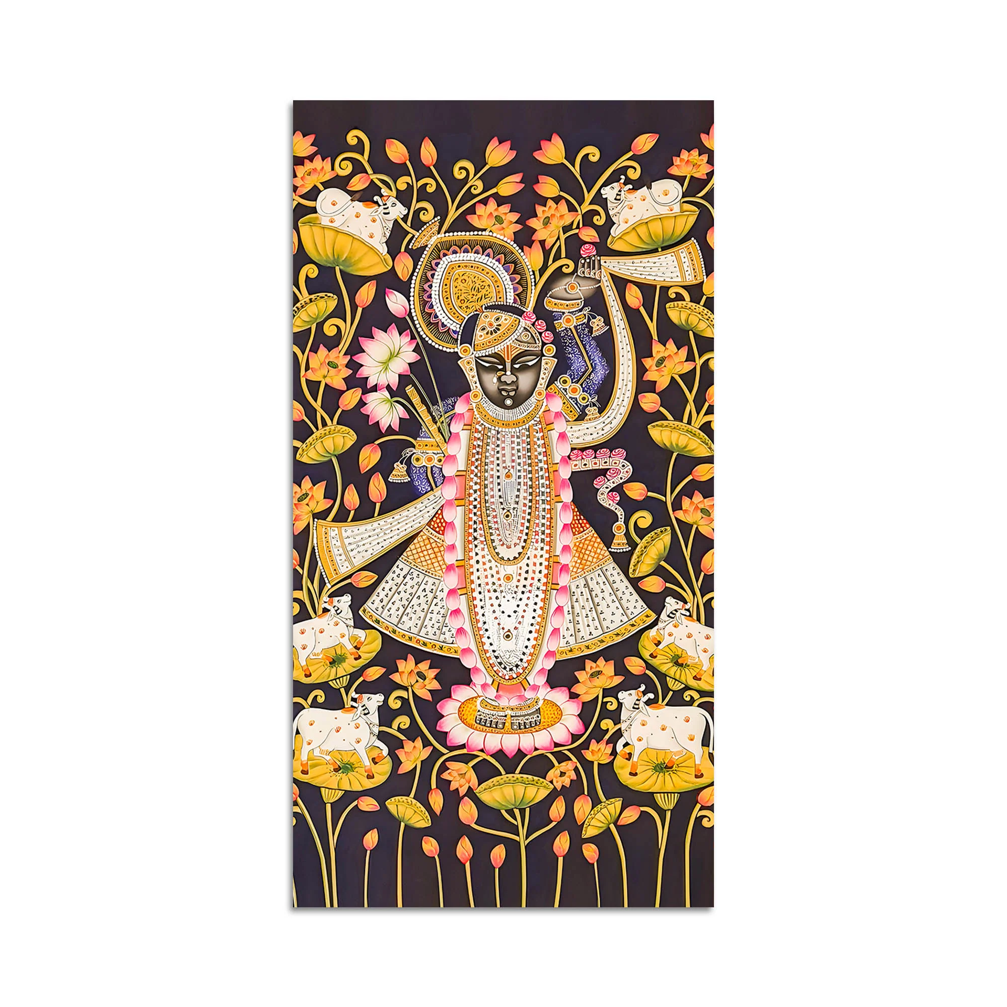 Traditional Shreenathji Canvas Wall Painting | Luxury Religious Decor - Image 4