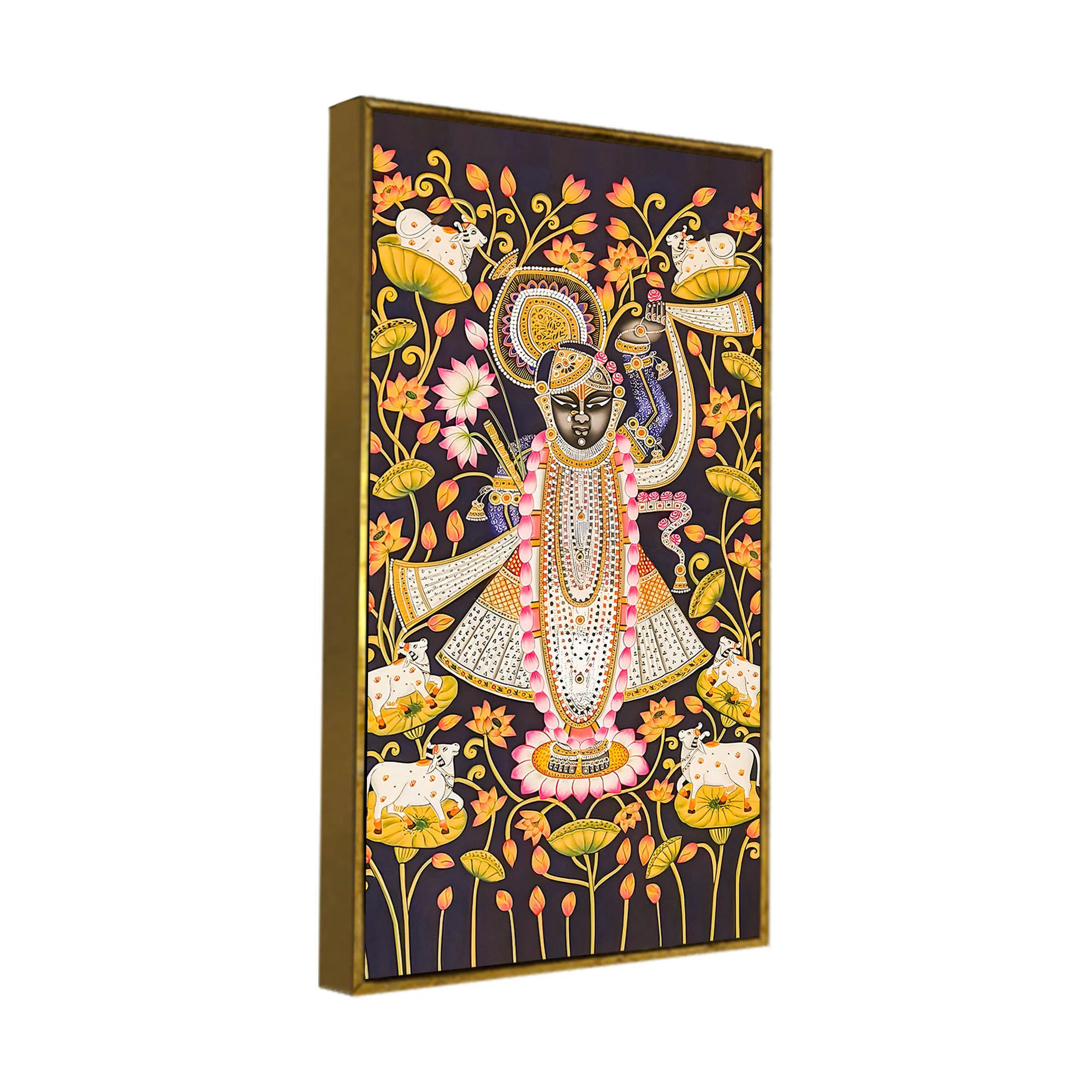 Traditional Shreenathji Canvas Wall Painting | Luxury Religious Decor - Image 6