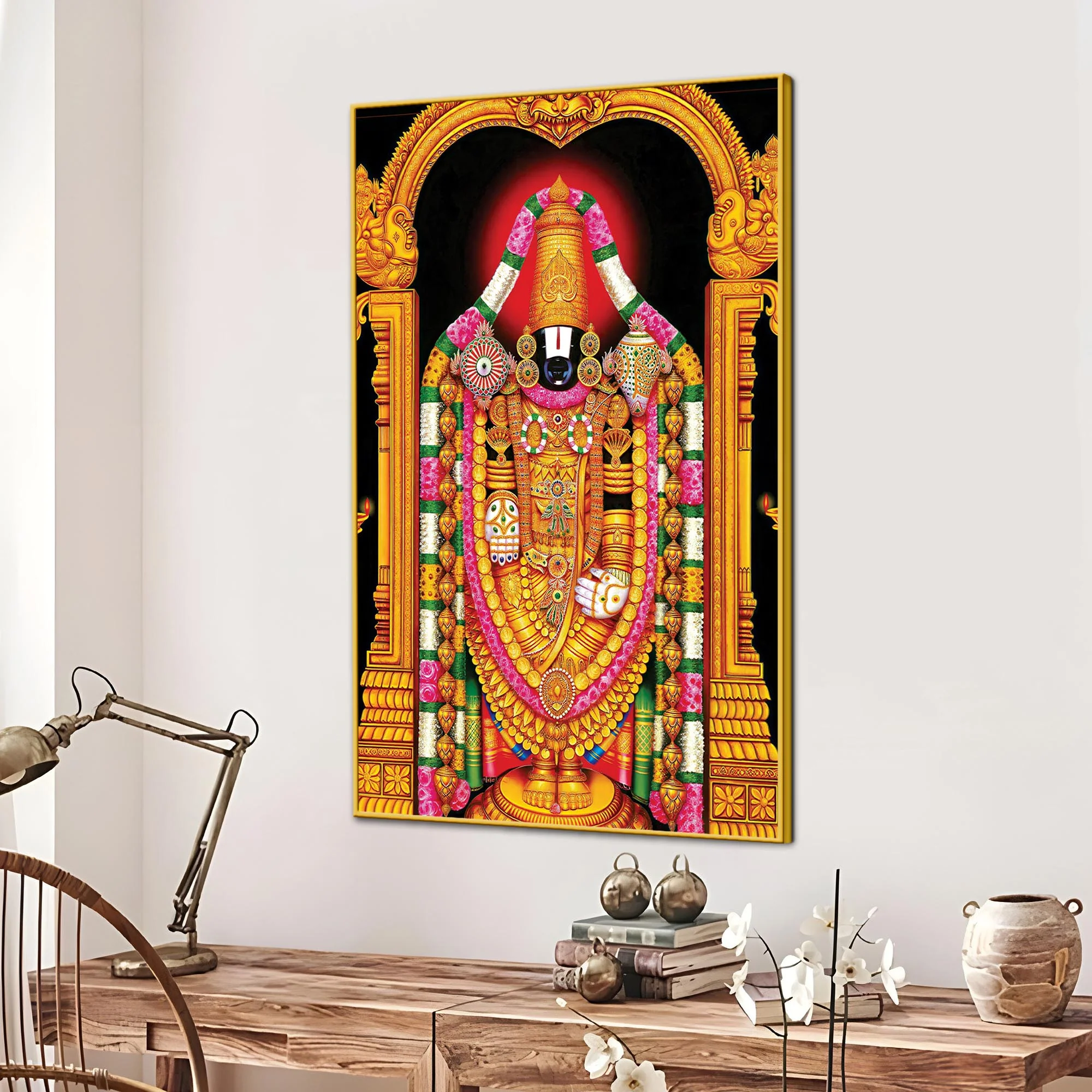 Traditional Tirupati Balaji Canvas Painting | Religious Décor - Image 3
