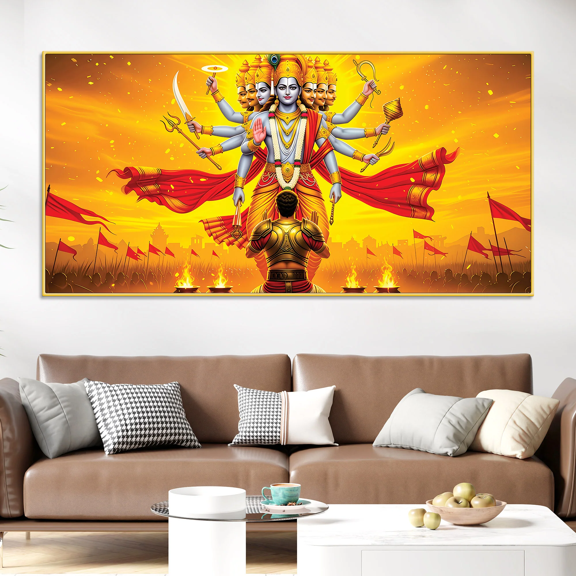 Traditional Vishvarupa Divine Wall Painting on Premium Canvas - Image 2