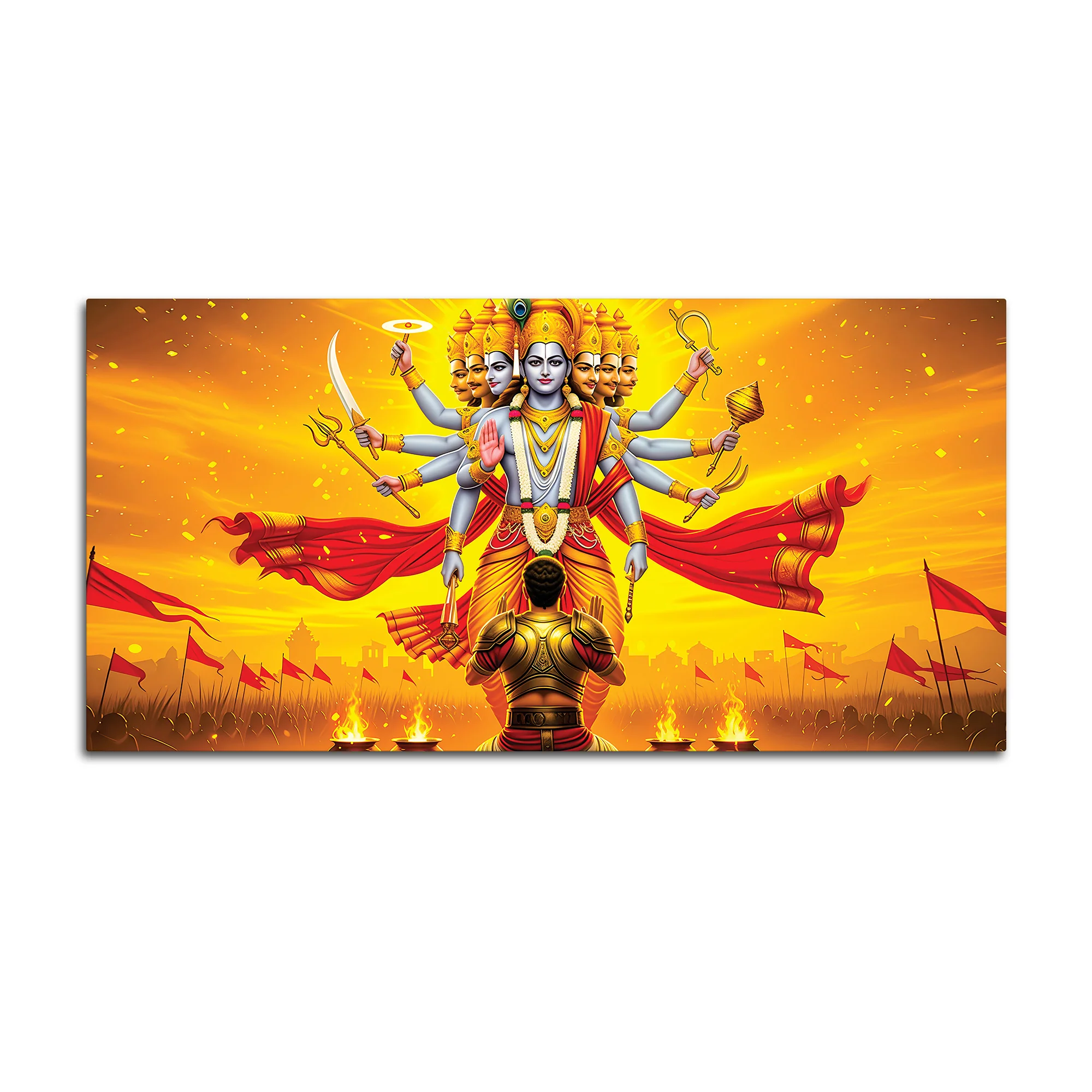 Traditional Vishvarupa Divine Wall Painting on Premium Canvas - Image 4
