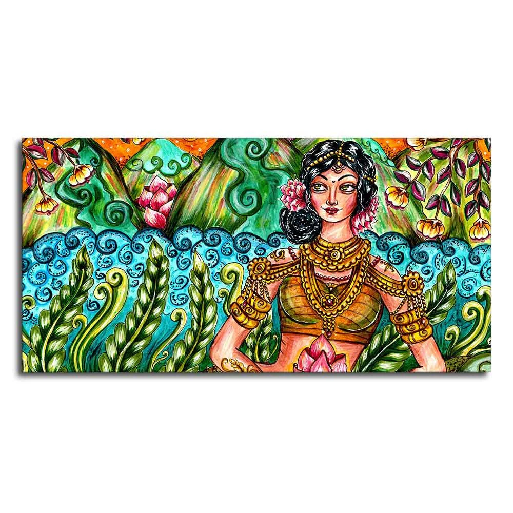 Traditional Women Canvas Wall Painting - Image 5