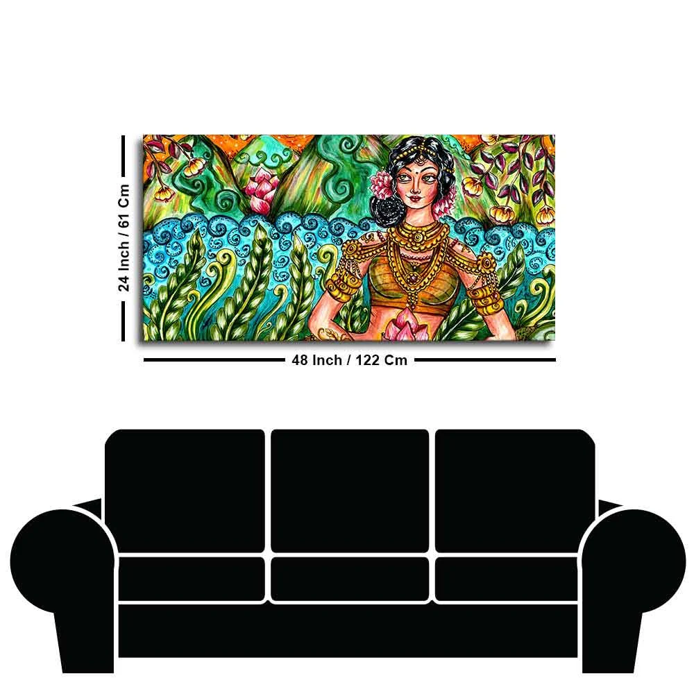 Traditional Women Canvas Wall Painting - Image 7
