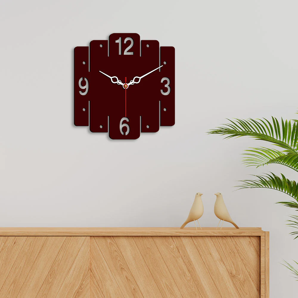 Trapezium Shape Designer Wooden Wall Clock - Image 2