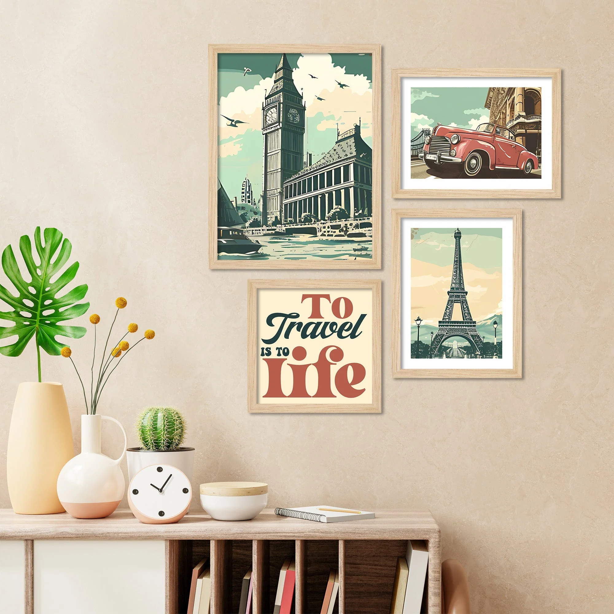 Travel is Life Beautiful Wall Frame Set of Four - Image 2