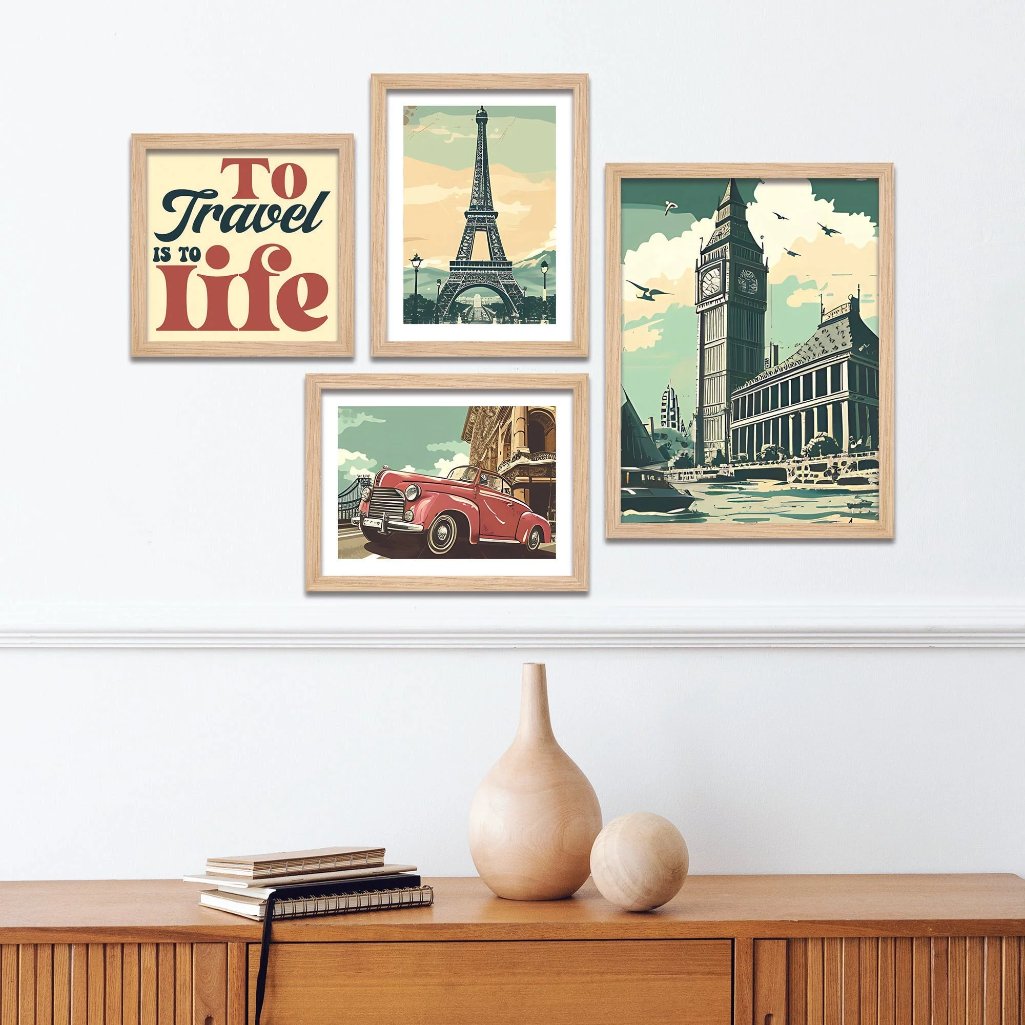 Travel is Life Beautiful Wall Frame Set of Four - Image 3